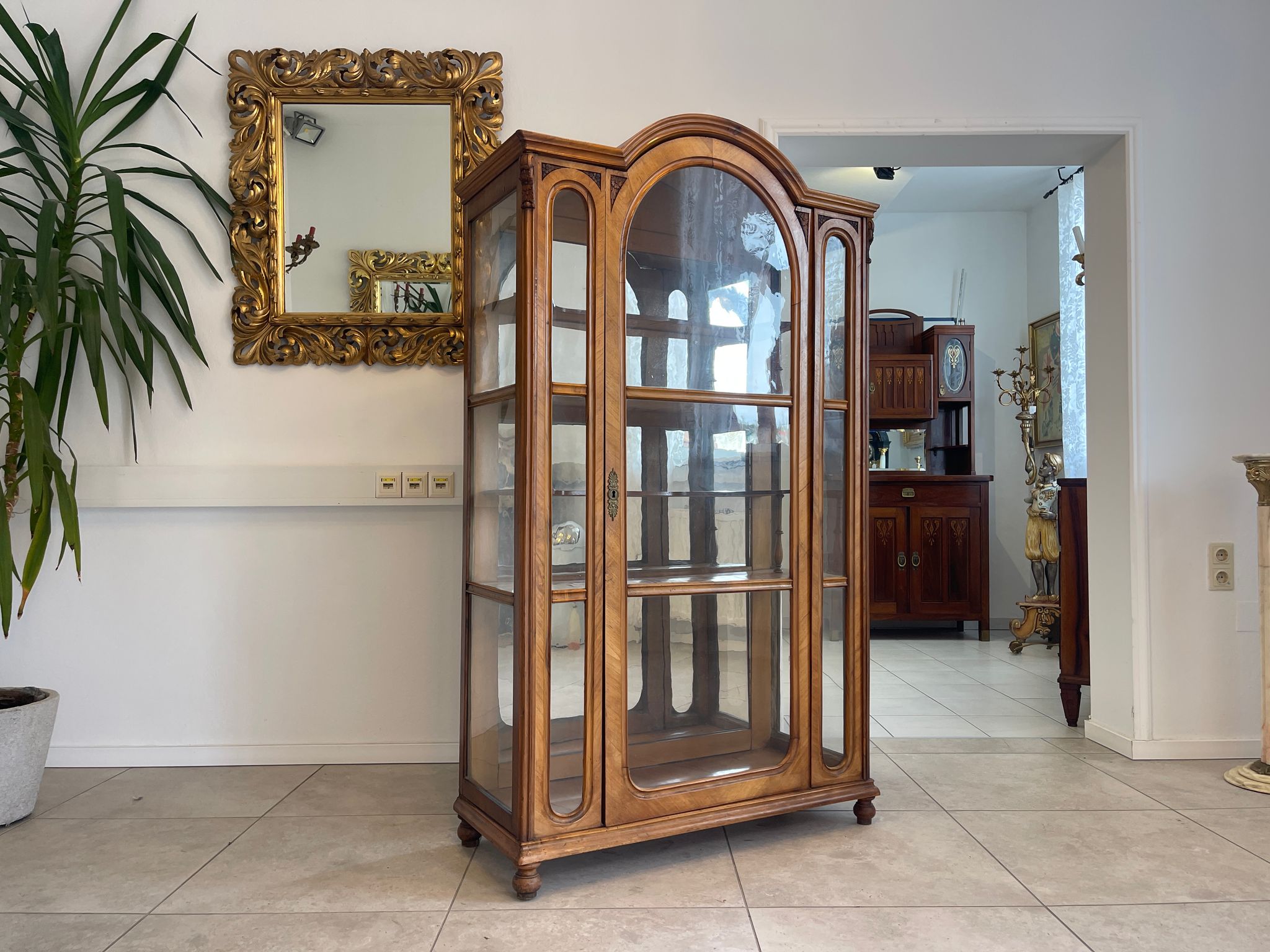 SALE Unrestaurierte Gründerzeit Vitrine Bücherschrank Sammlervitrine Antiquität G1230