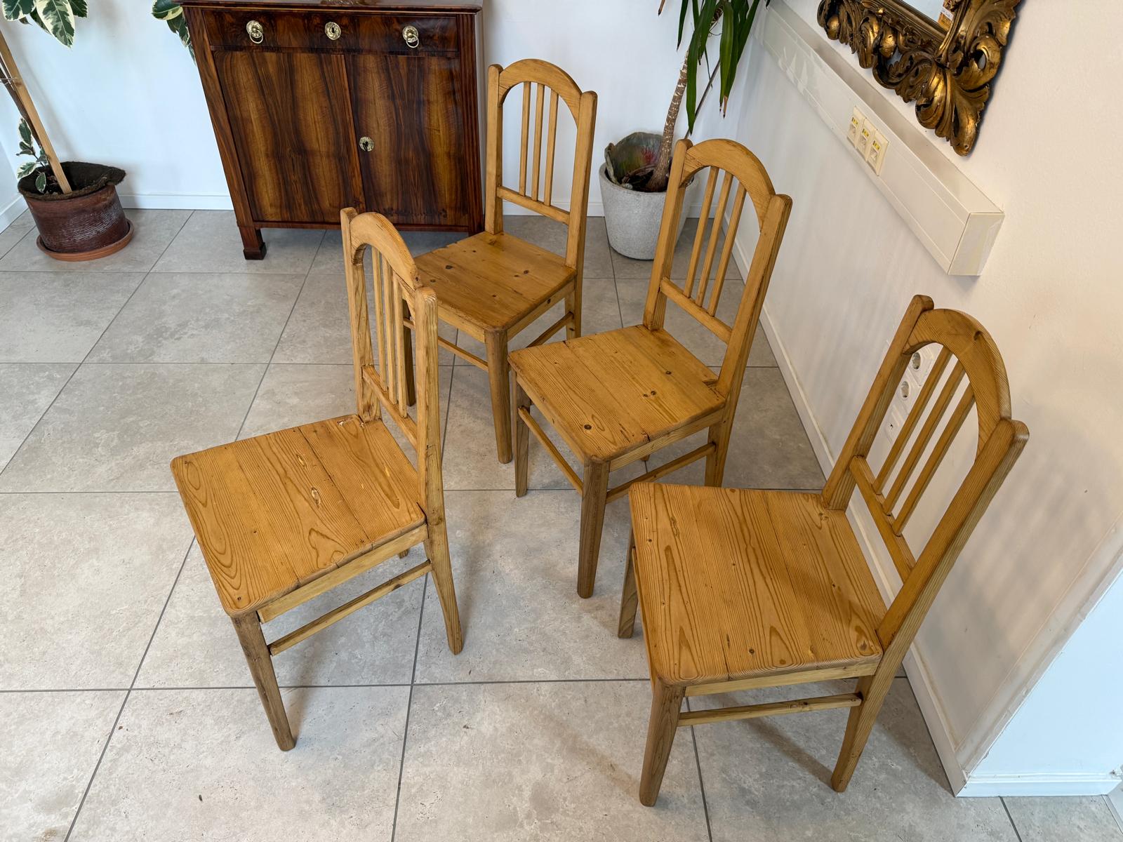 4 Originale Jugendstil ichtenholz Bauernsessel Sessel Fichtenholz G2121