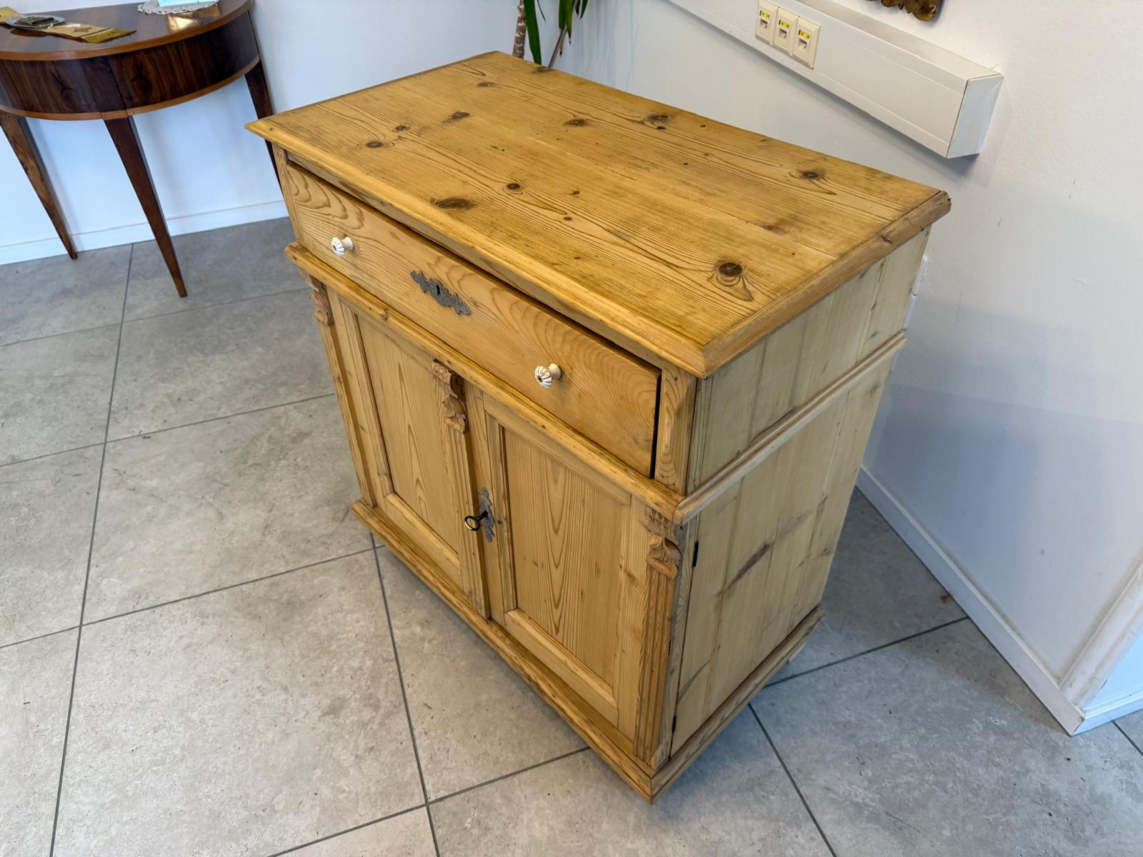 Bäuerliche Anrichte Kommode Laden Kasterl Antik Weichholz D1082