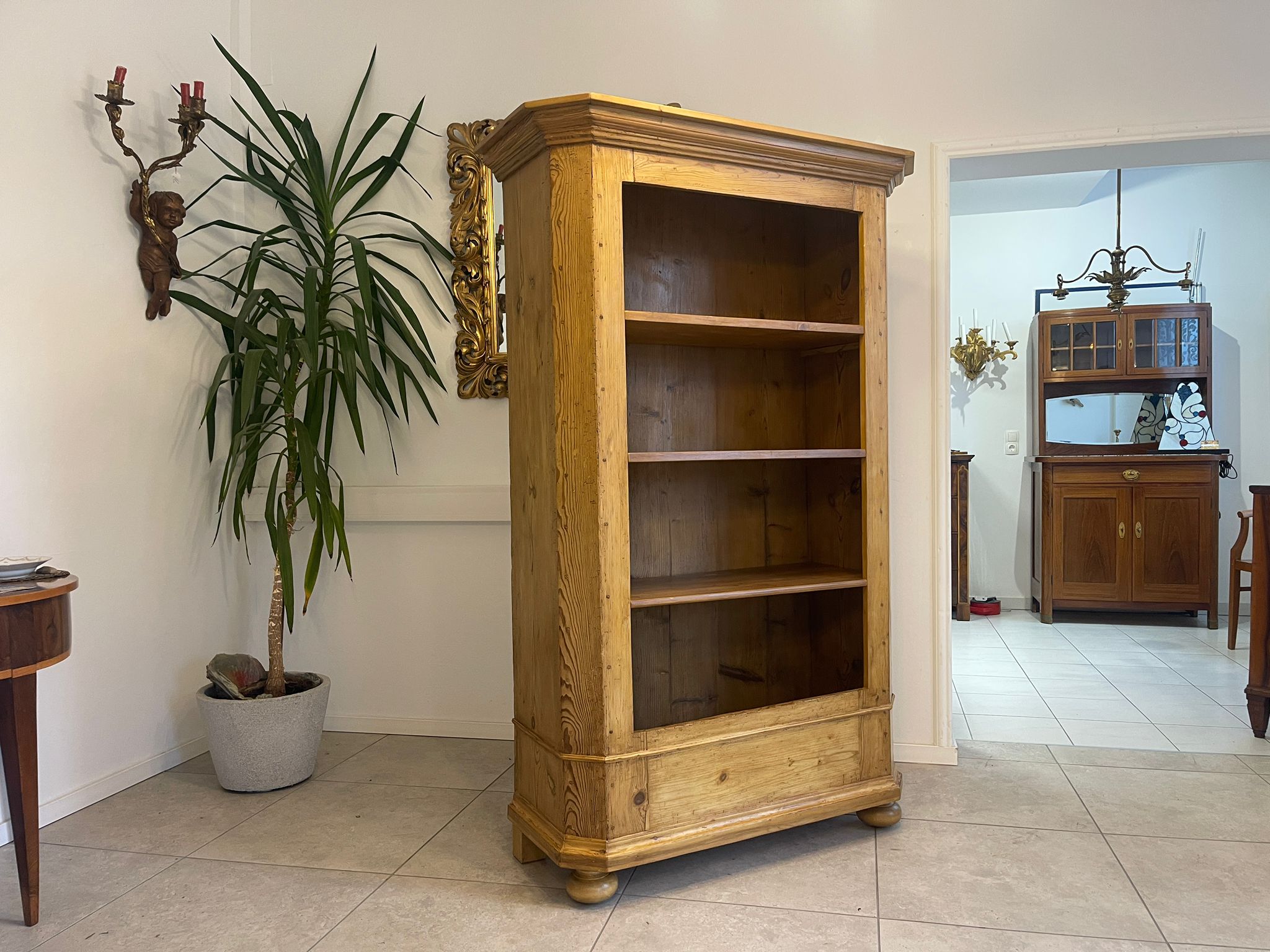 Altes Bücherregal Stellage Bauernregal Gründerzeit Naturholz Bauernmöbel E1018