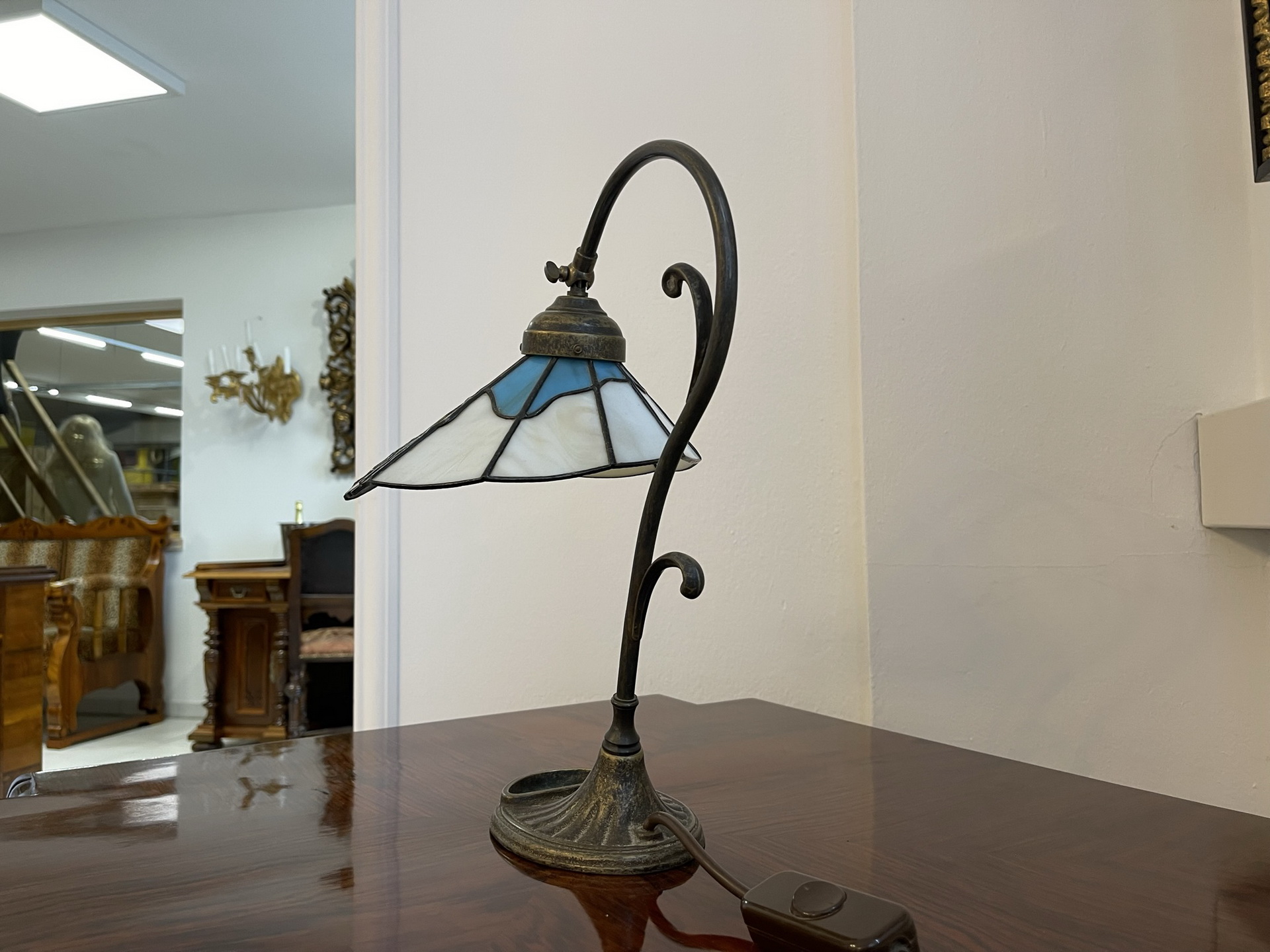 tiffany-glaskunst-_151 Echtglas Schreibtisch Lampe Tiffany Glaskunst Klaunser kl14-1