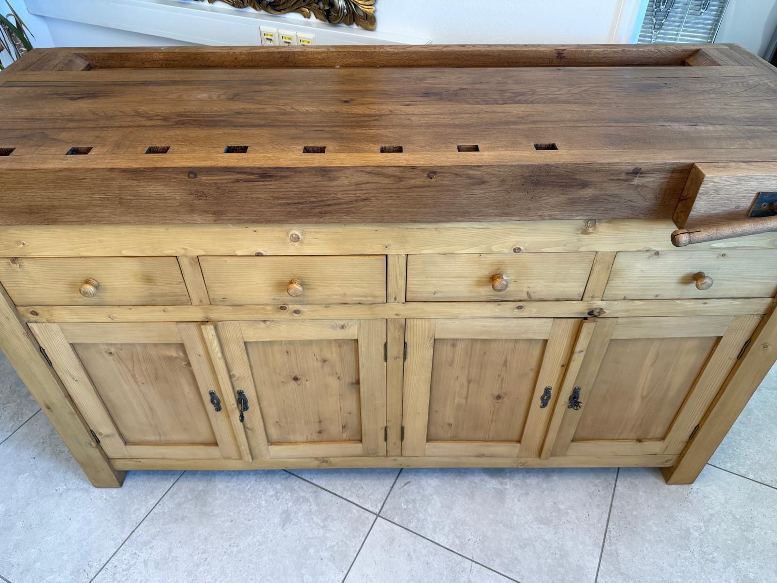 Hobelbank,Werkbank Ladentisch Apothekertisch Designertisch D2849