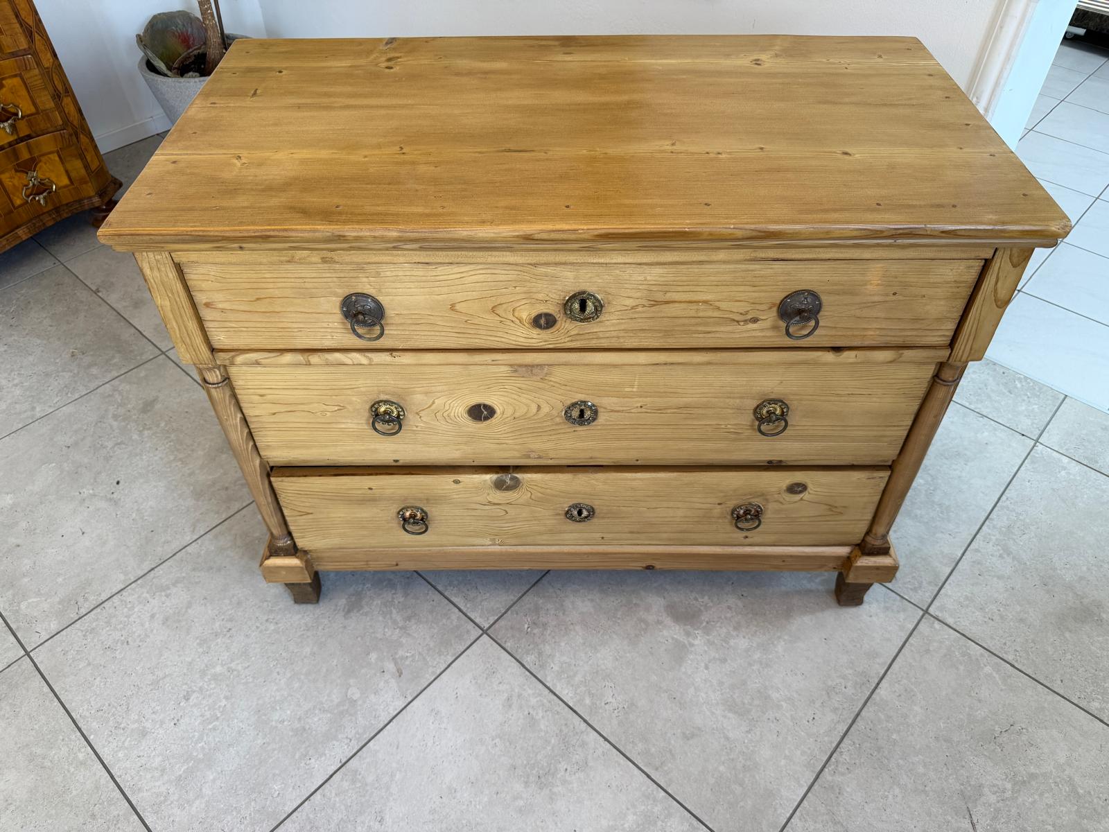 Biedermeier Kommode 3 Ladenkommode Antik Original D2646