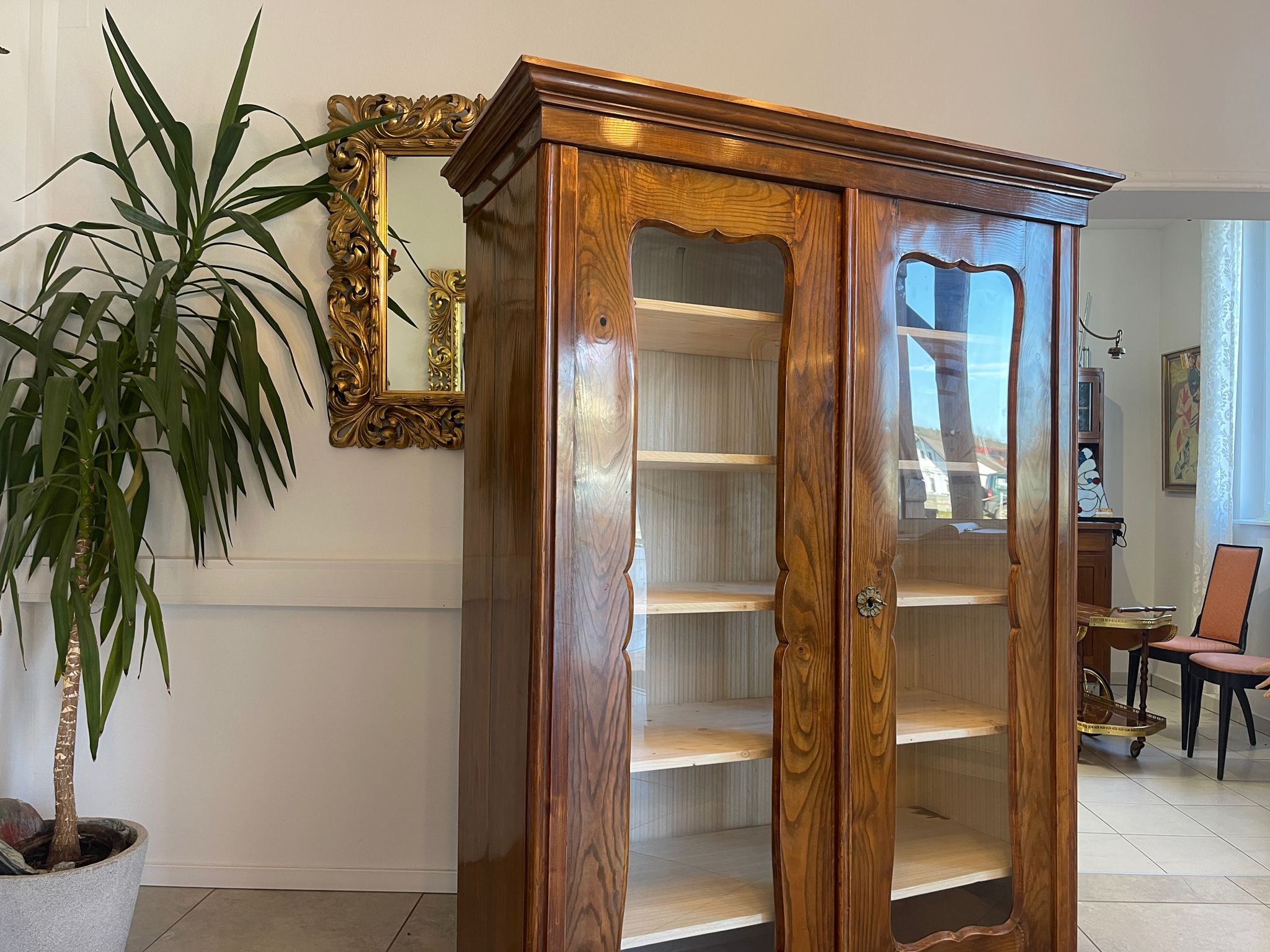 e9a8c8d6-3843-4ce2-a307-eeb8d74760b9 Originale Biedermeier Vitrine Bücherschrank Glasschrank A4872
