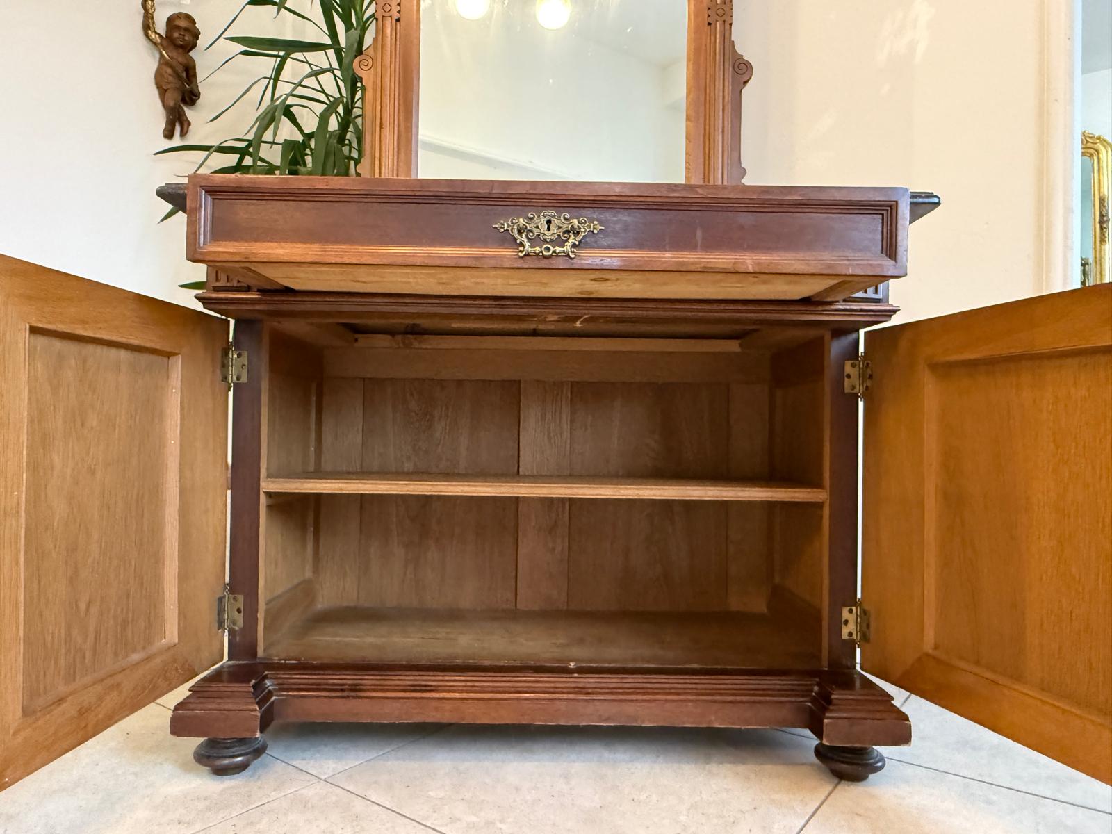 Originale Gründerzeit Anrichte mit Spiegel Waschtisch Historismus G2238