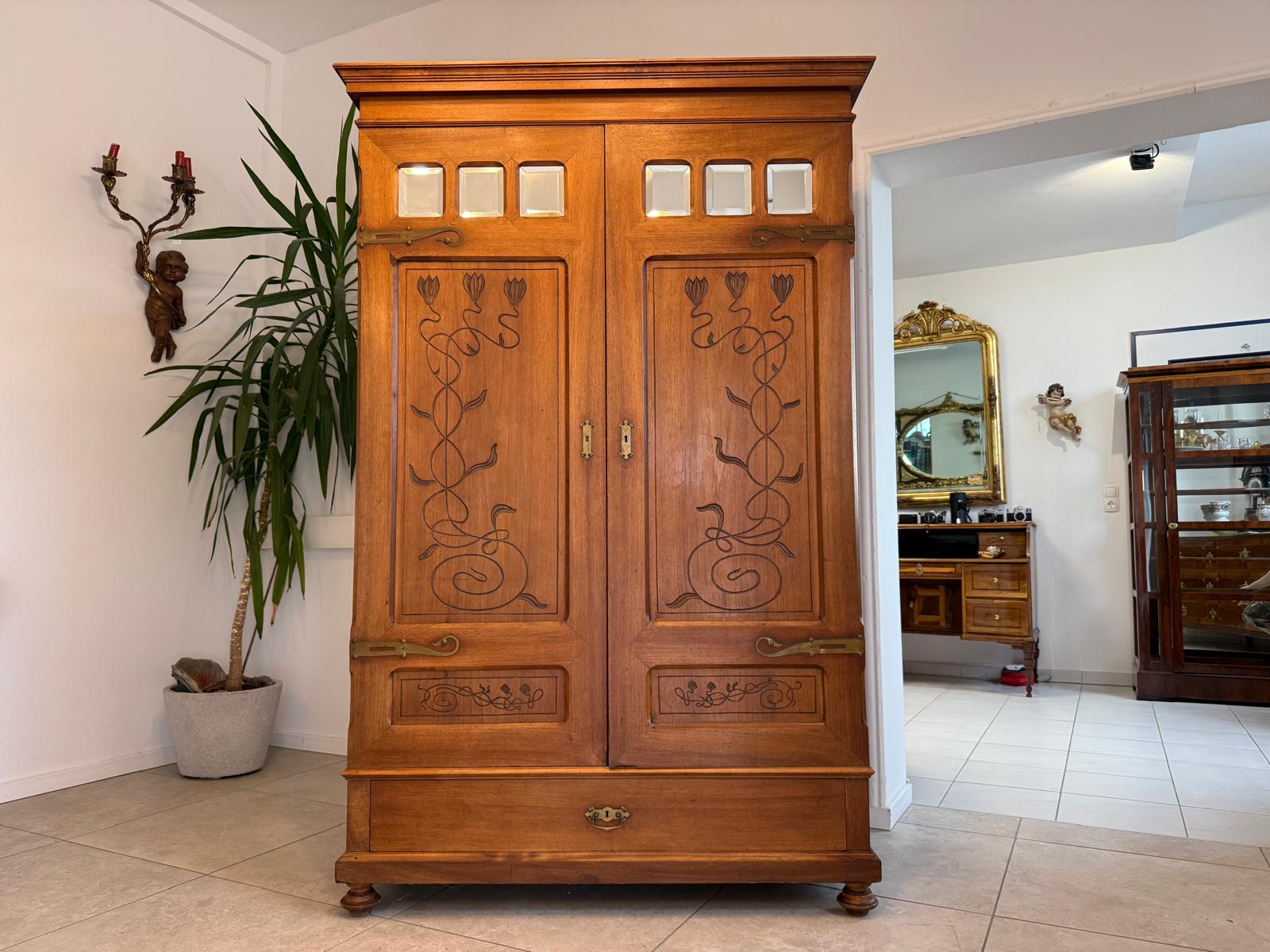 Sale Originaler Jugendstil Kleiderschrank Kasten Antiquität G2208