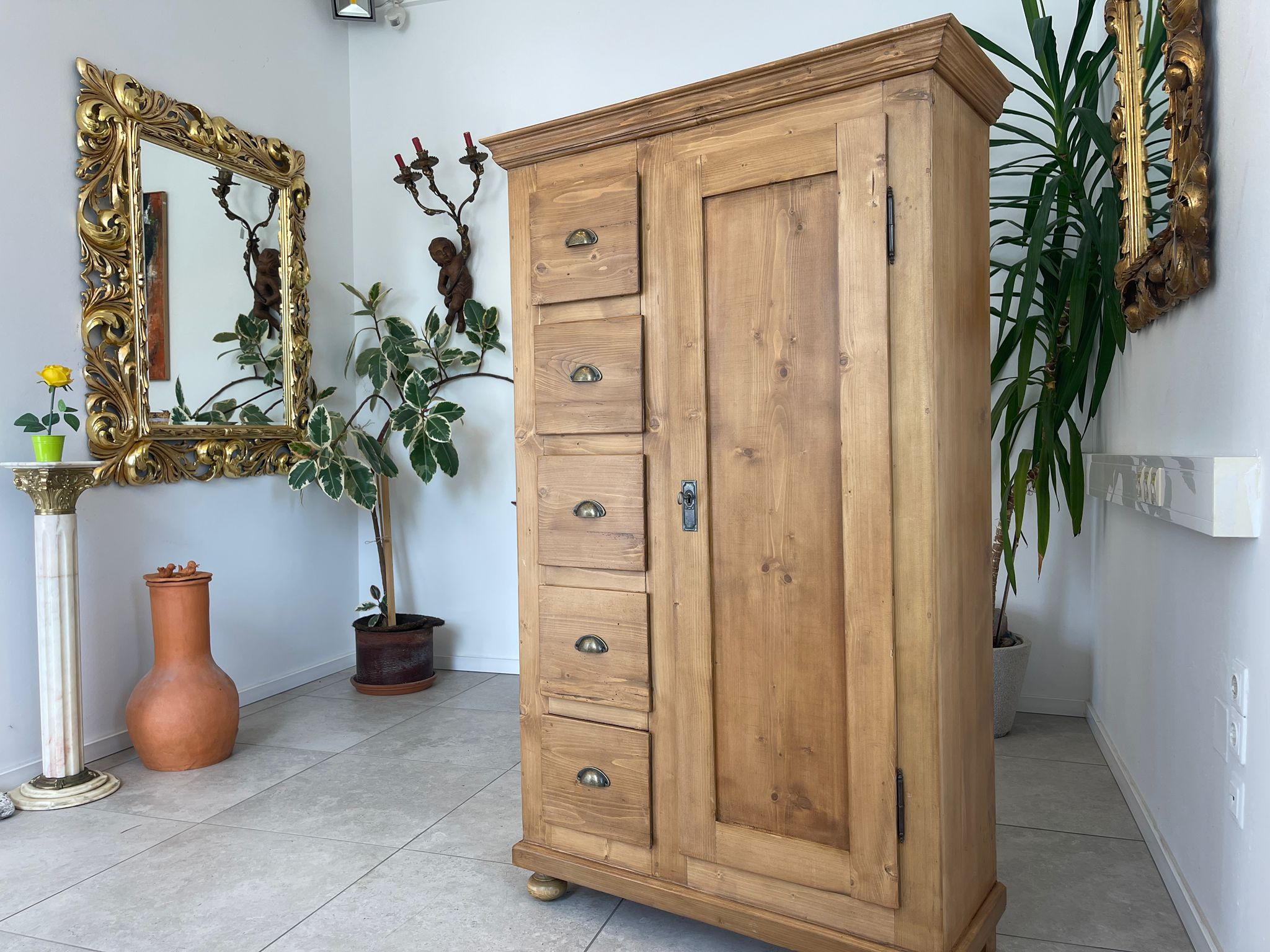 Uriger Biedermeier Brotschrank Almerschrank Vorratskasten Kasten Antik G1659