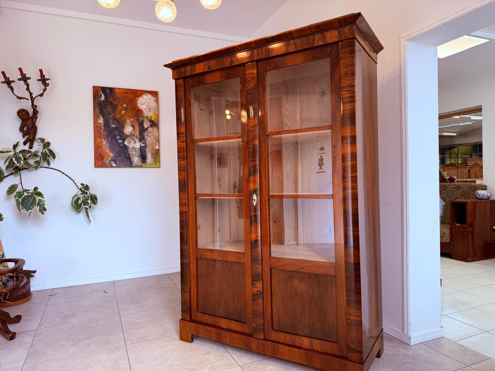 SALE Restaurierte Biedermeier Vitrine Bücherschrank ANTIQUITÄT D2871