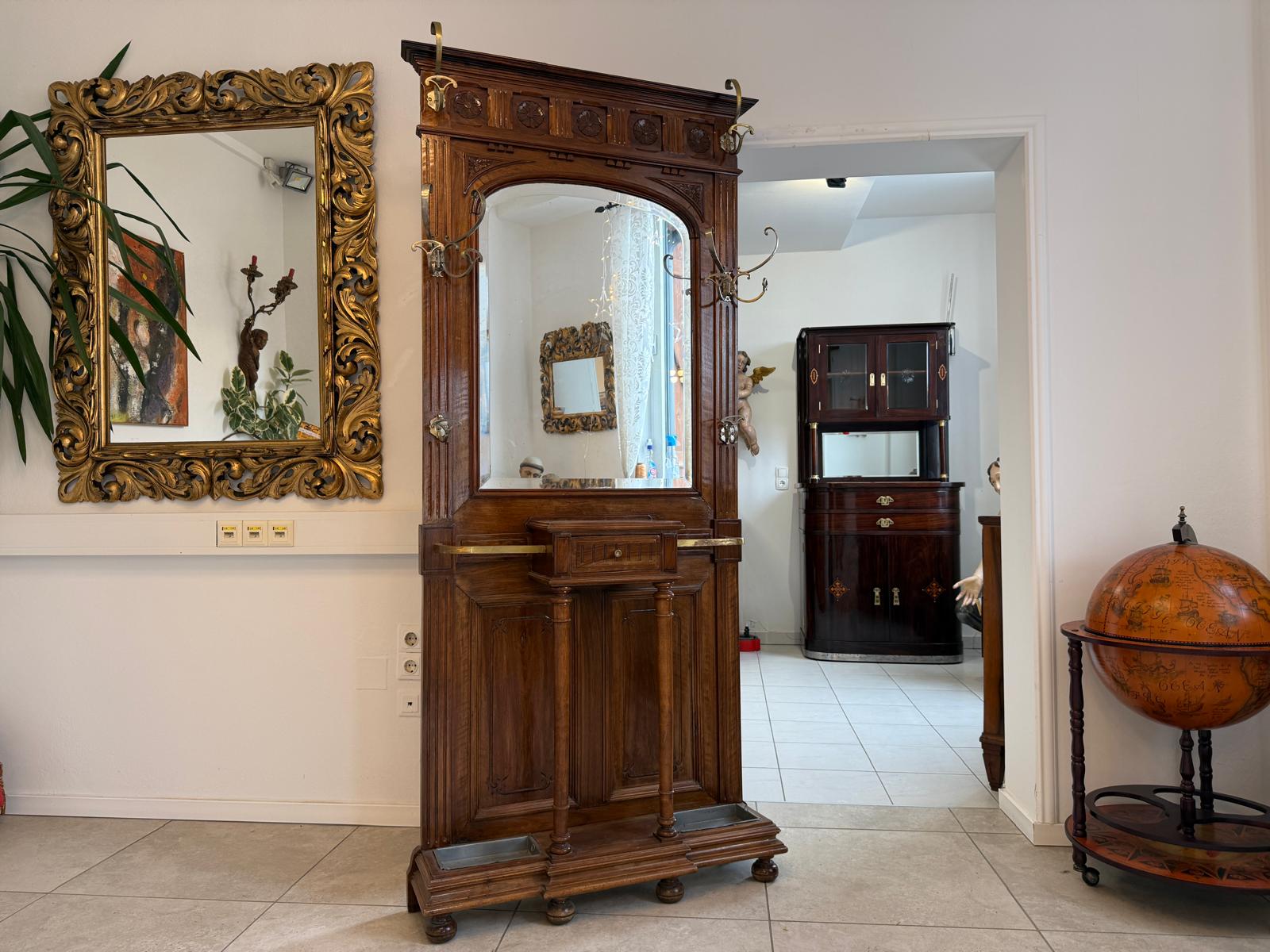 Geräumige Jugendstil Jugendstil Garderobe Kleiderablage Antiquität D1031