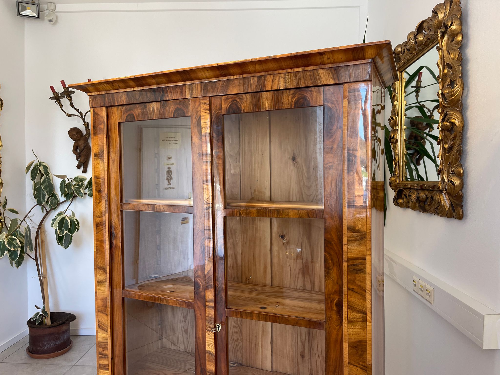 SALE Restaurierte Biedermeier Vitrine Bücherschrank Bibliotheksschrank ANTIQUITÄT G1374