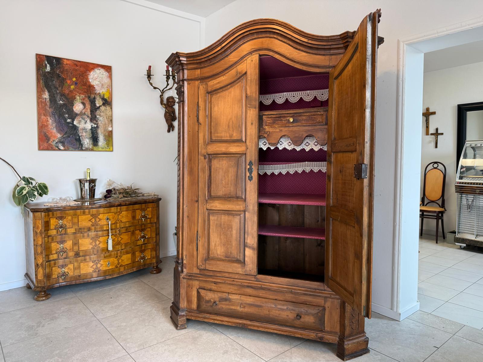 Barockstil Schrank Buchenholz Bücherschrank Stilschrank D2696