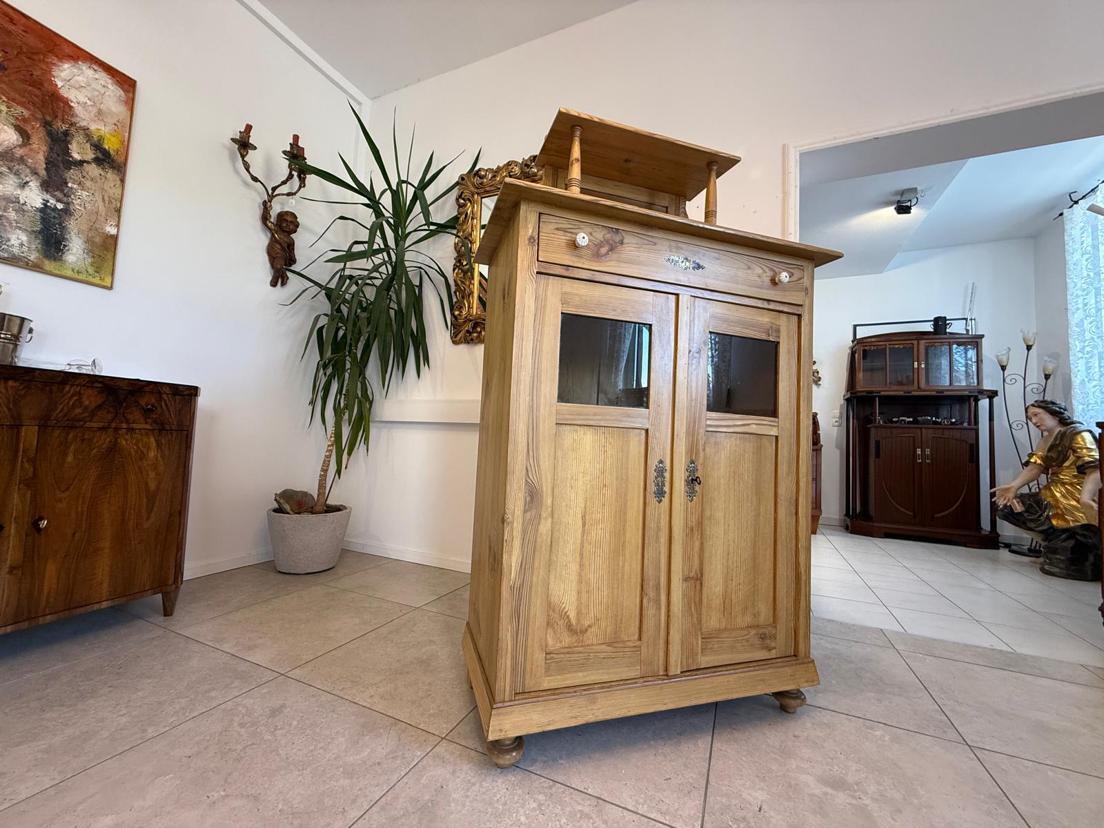 Bäuerliches Jugendstil Vertiko Bücherschrank Halbschrank Bauernschrank G2005