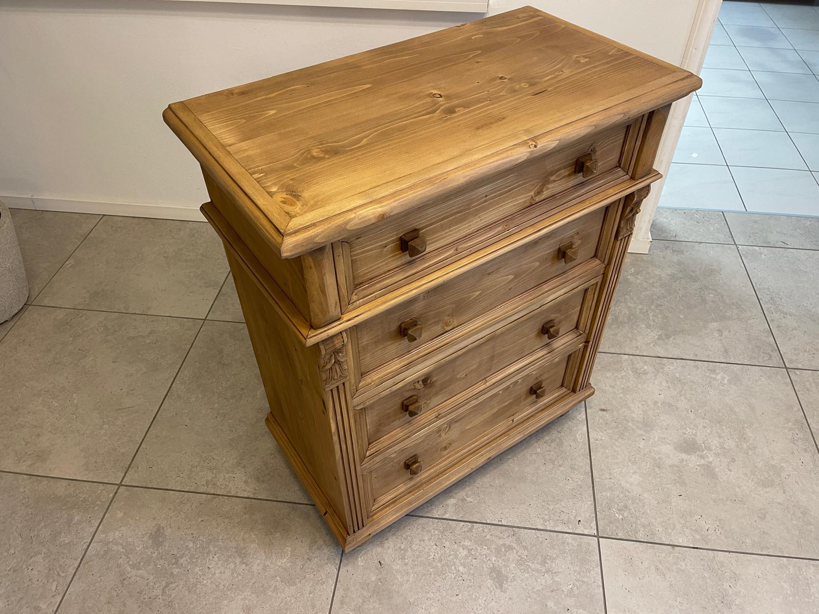 Bäuerliche 4 Ladenkommode Ladenschrank aus Vollholz im Gründerzeit-Stil G1056