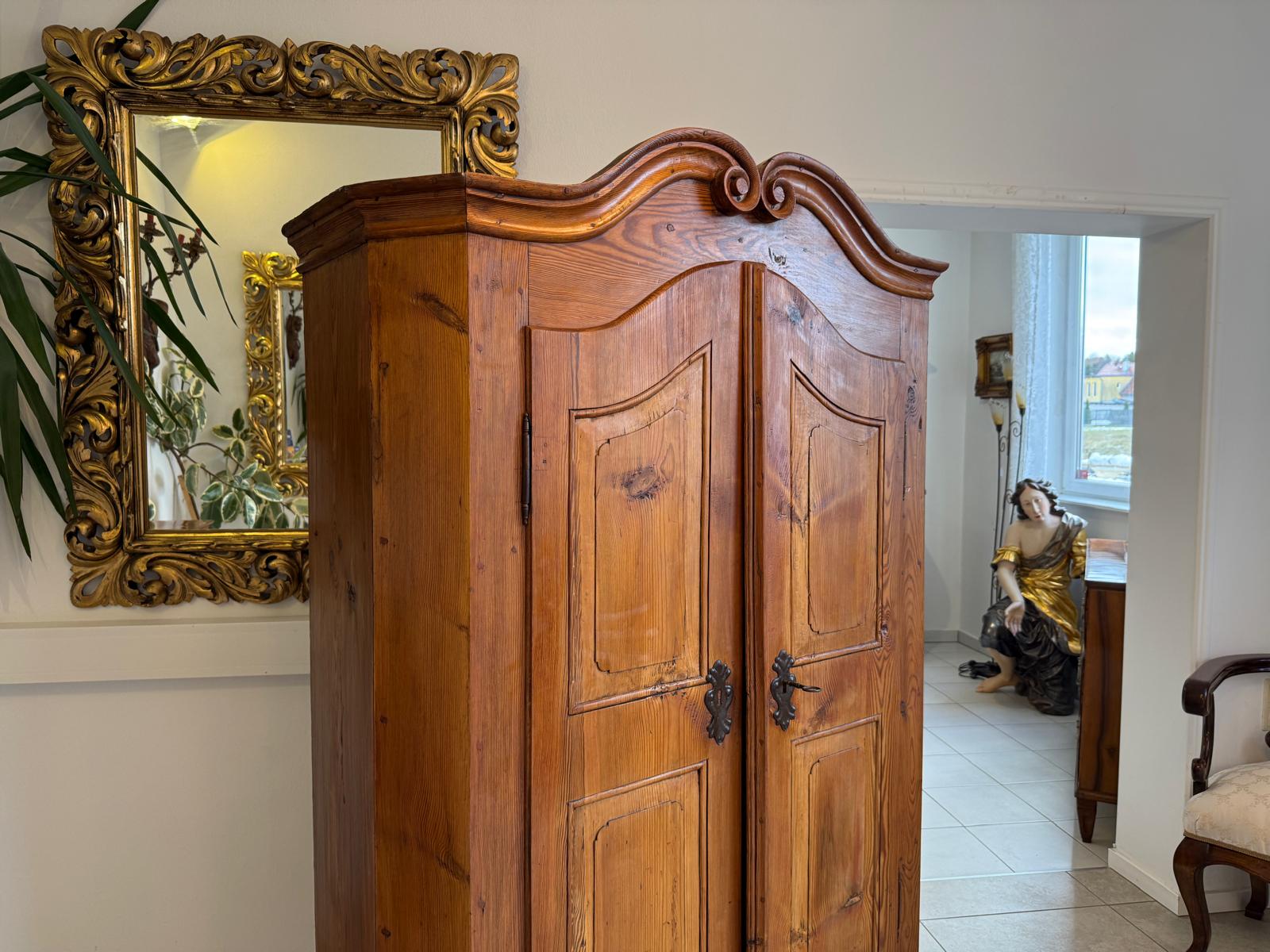 Originaler Bauernschrank Barockschrank Jagdschrank Weichholz Kasten Antik D1203