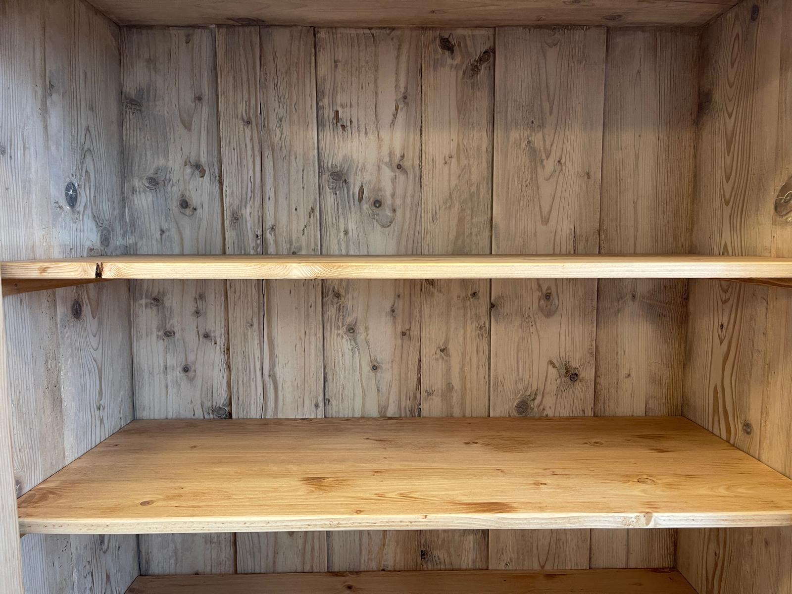 Originale Vitrine Bauernschrank Naturholz Bücherschrank Bauernvitrine Antik G1352