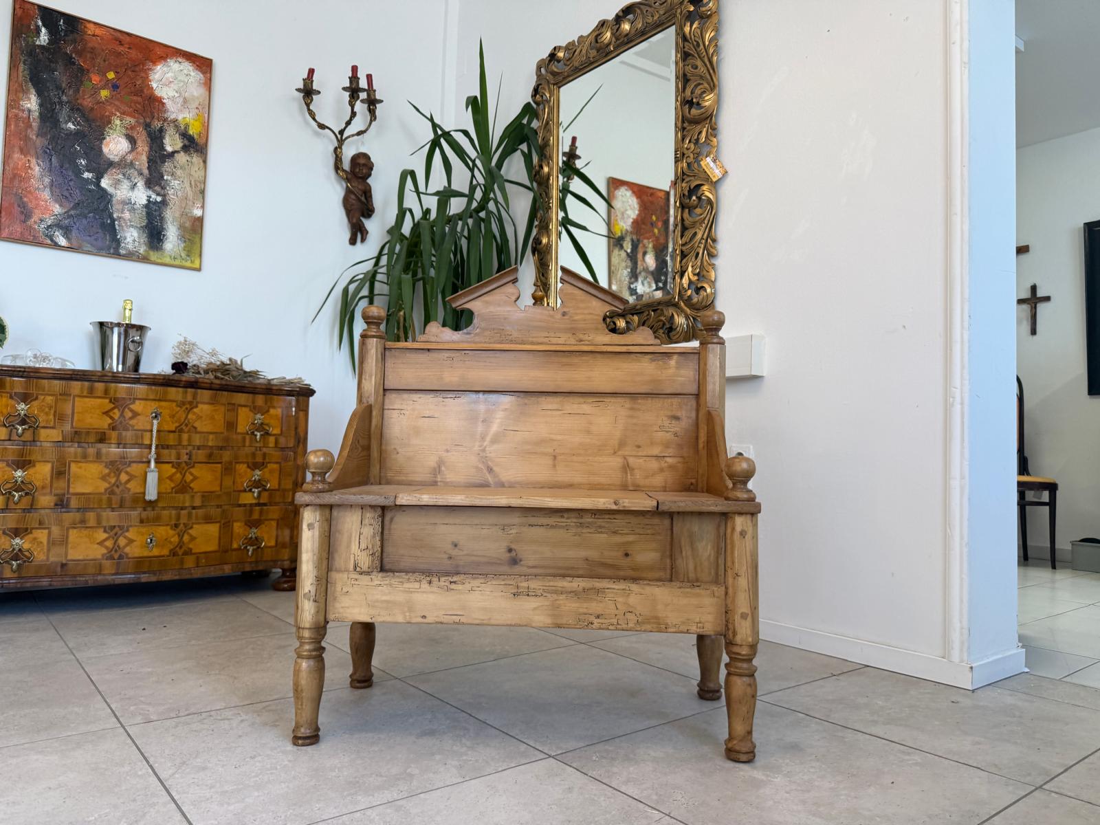 Küchenbank Sitzbank Naturholz Truhenbank 101cm D2822