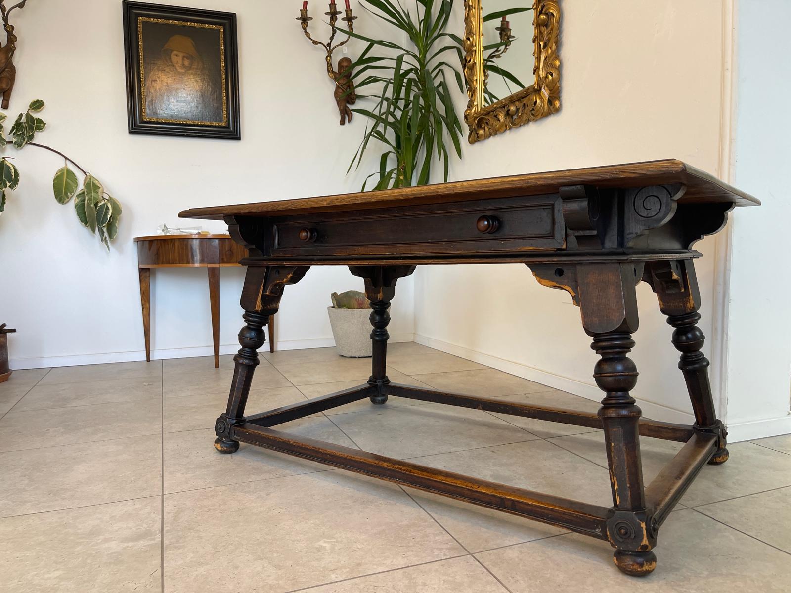 Uriger bäuerlicher Barocktisch Bauerntisch Urig Landhaustisch um 1800 G1122