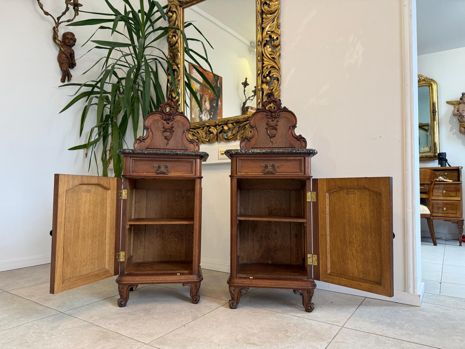 Originales Pärchen Gründerzeit Historismus Nachtkasterl Pfeiferlbarock  Antiquität D1030