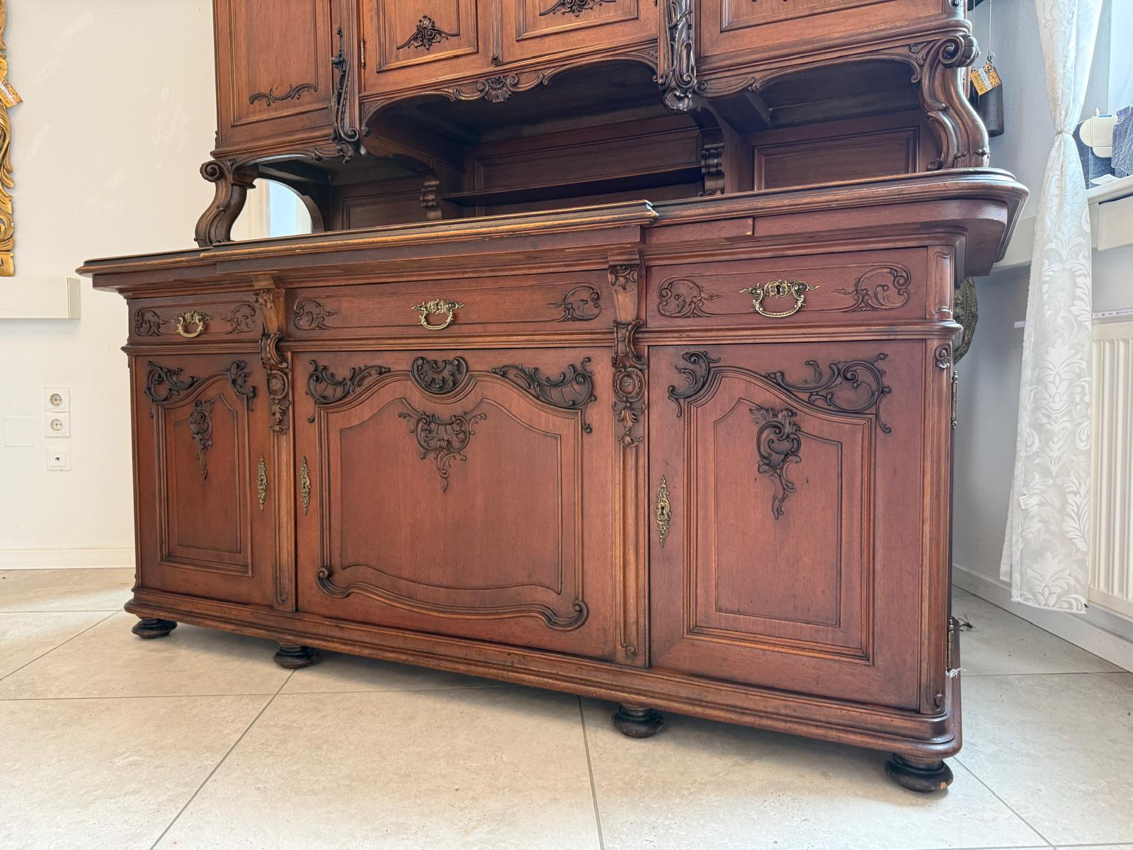 Figurales Pfeiferlbarock Aufsatzbuffet Altarschrank Aufsatzschrank / Buffet – D2658