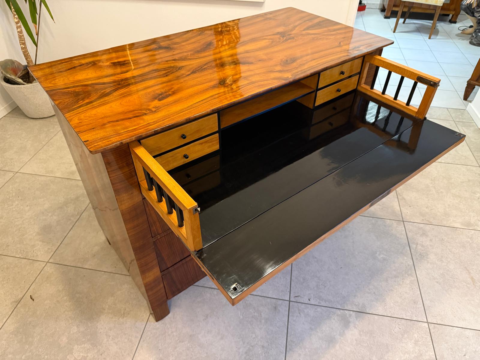 SALE Restaurierte Biedermeier Schreibkommode Nussholz Antiquität Antikmöbel G2388