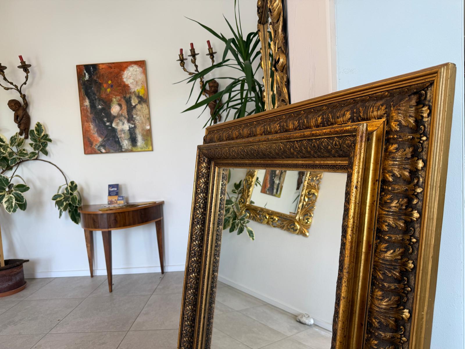 Vergoldeter Ritterspiegel Biedermeier Spiegel Traum Rahmen Antik G2166