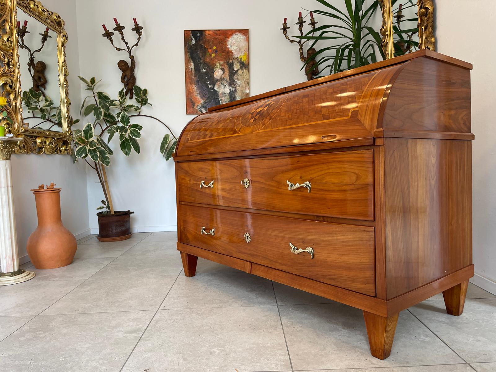 Sale Restauriert Barocker Sekretär Schreibtisch Wurzelholz G1682