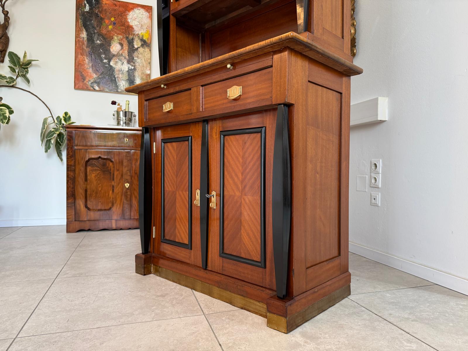 Restauriert Jugendstil Kredenz Bücherschrank Antiquität G1859