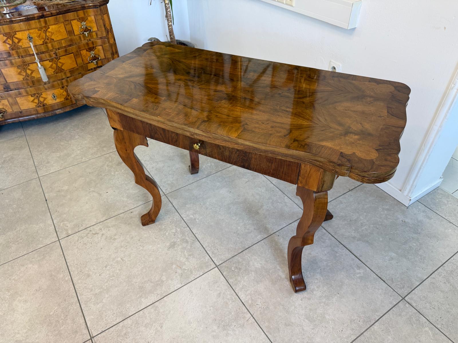 Origialer Spätbiedermeier Spieltisch Schachtisch Konsoltisch D2805
