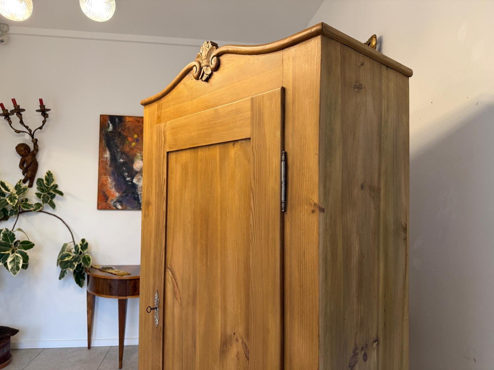 Restaurierter 1 türiger Bauernschrank Biedermeier Naturholzschrank G2261