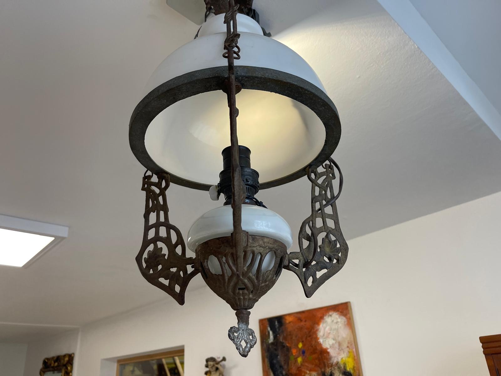 Originale Bauernleuchte Zimmerleuchte Petroleumleuchte Glaslampe G1347