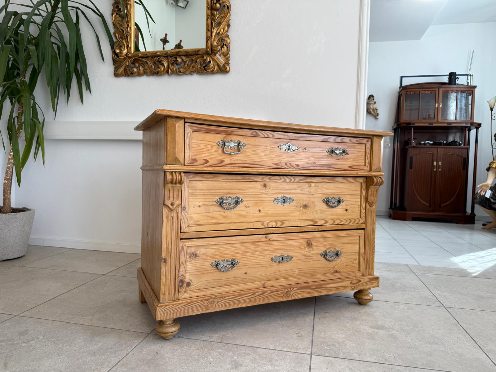 Gründerzeit Laden Kommode Restauriert Weichholz Bauernkommode G1848