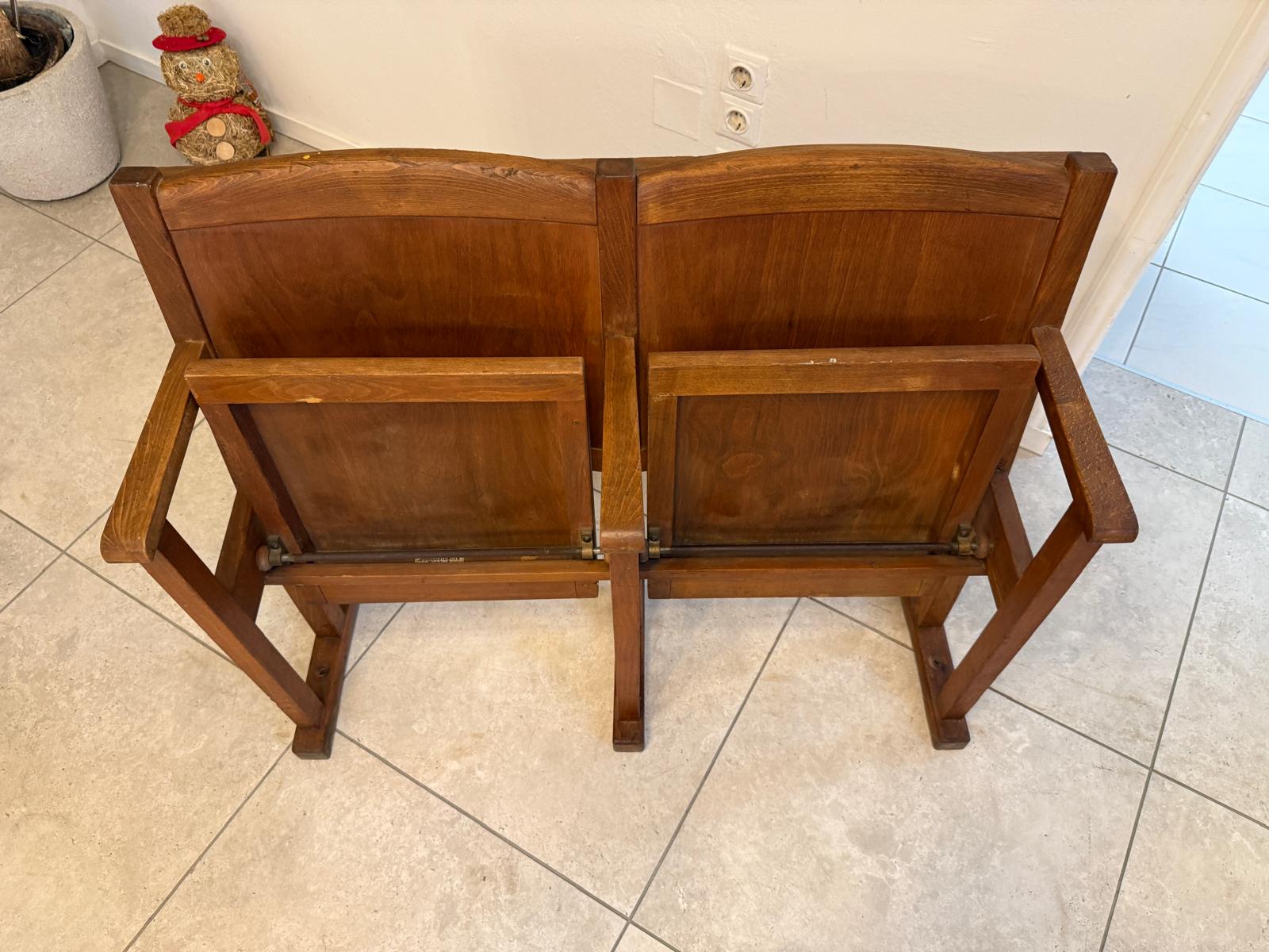 Original Wiener Kinosessel 2er Sitz Klappstuhl Stuhl Nostalgie G2265-1