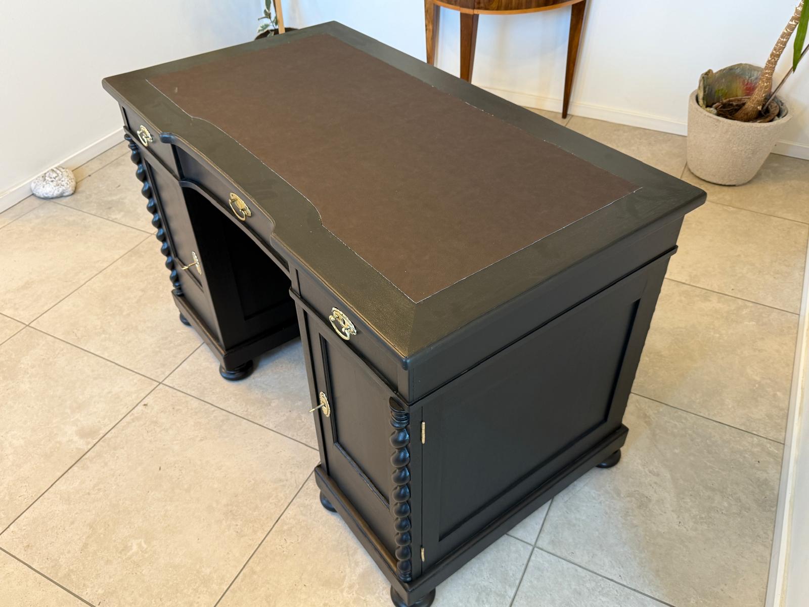 Restaurierter Jugendstil Schreibtisch Sekretär Freisteher Originalstück G2275