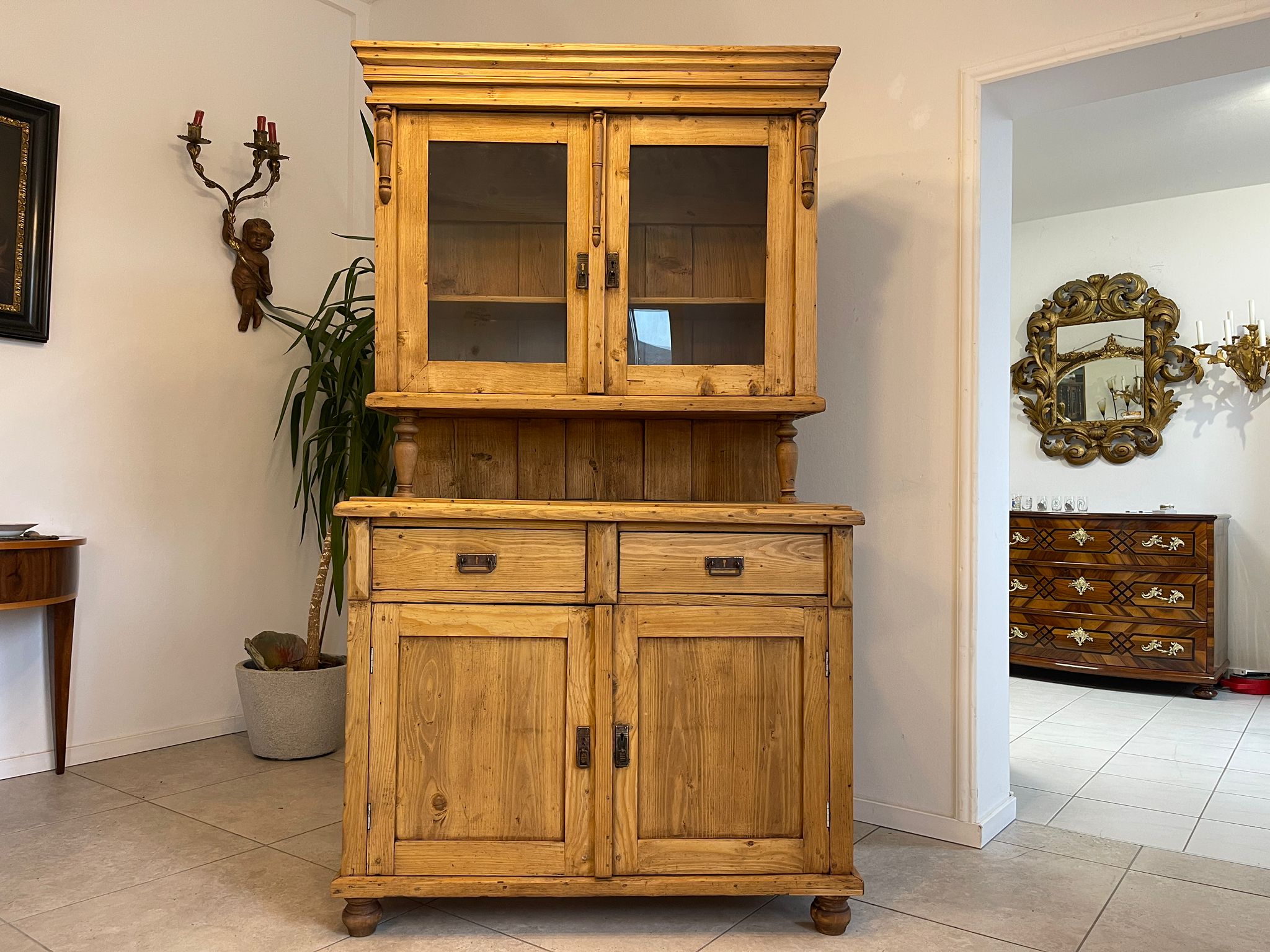 374d7b98-66cb-4058-b503-29db8b0a382d Gründerzeit Küchenkredenz Naturholzschrank Bauernmöbel A5060