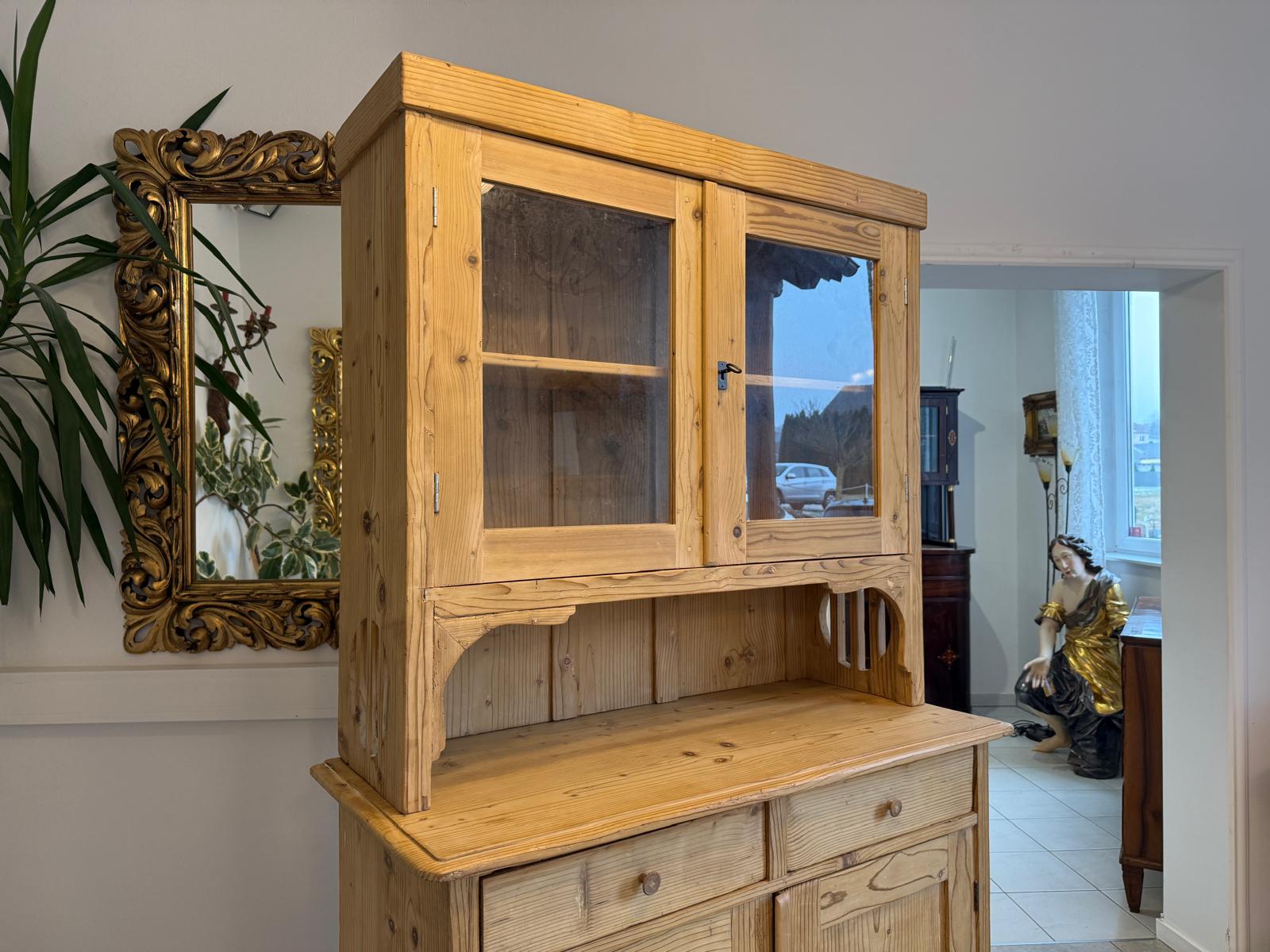 Jugendstil Küchenbuffet Küchenschrank Küchenkredenz Weichholz D1088