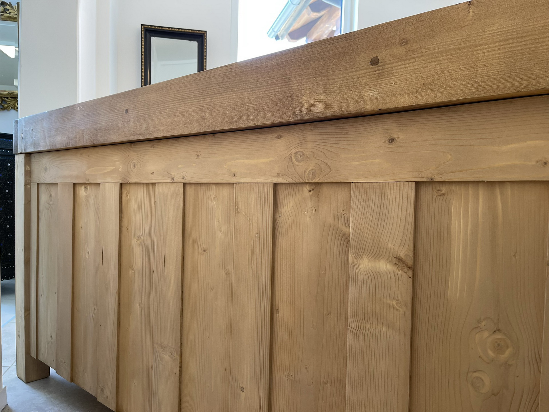 Schreibtisch-Sofa-Pult_17 schwere urige Hobelbank,Werkbank Ladentisch i1382