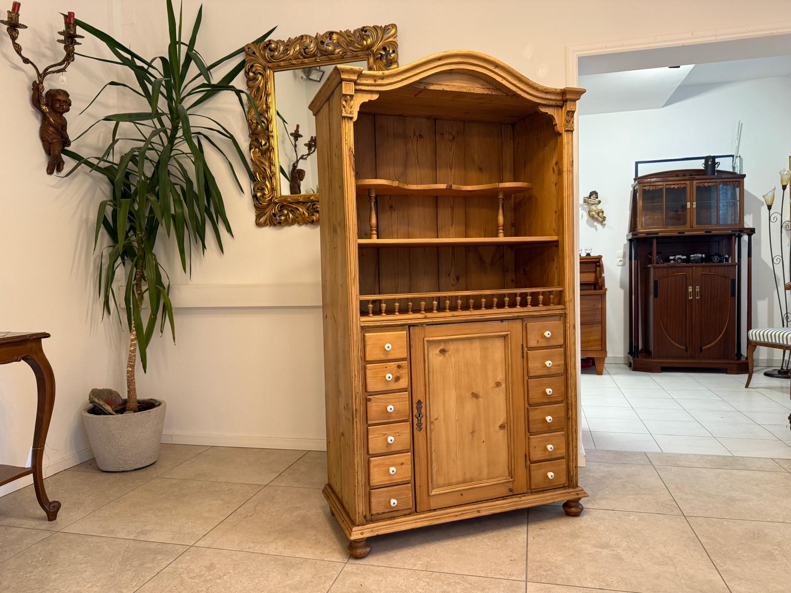 Bäuerliches Bücherregal Gründerzeit Stellage Naturholz G1805