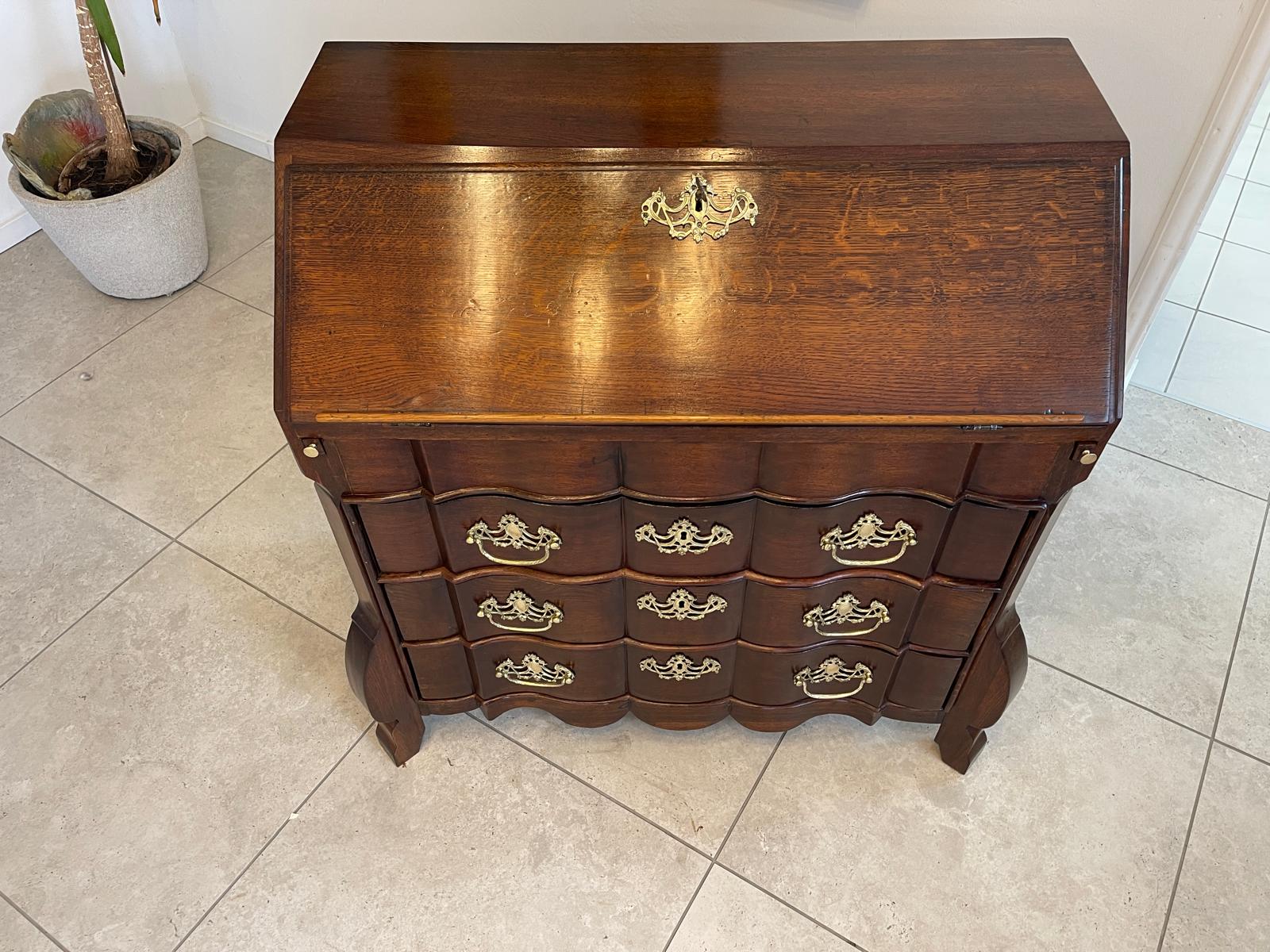 Originaler NEO Barock Sekretär Barschrank Standsekretär Antiquität G1190