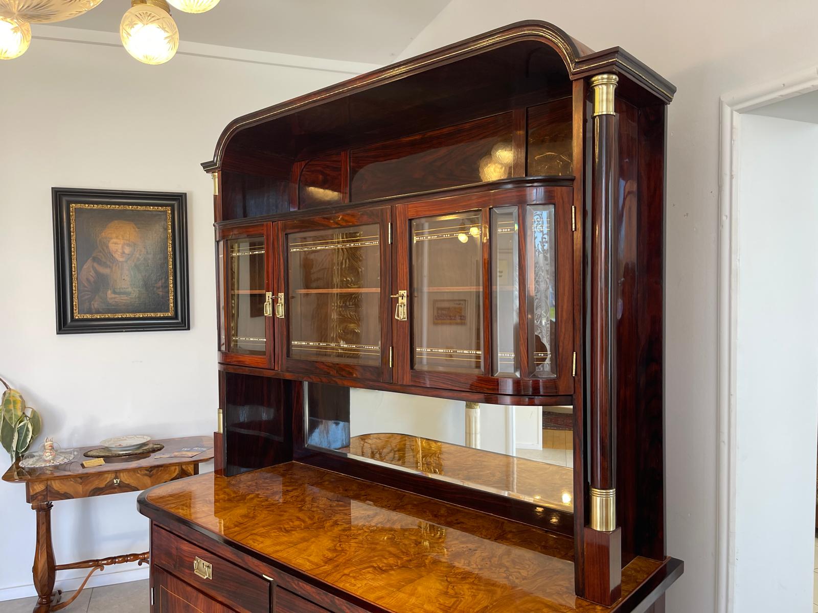 Sale Restauriertes Jugendstil Designerbuffet Aufsatzbuffet Bücherschrank G1376