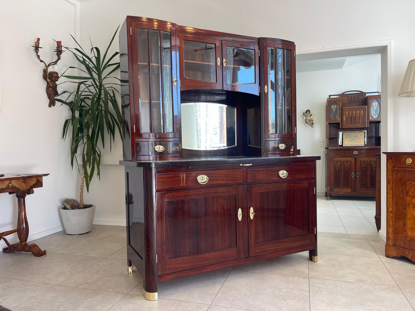 Sale Restauriertes Jugendstil Designerbuffet Aufsatzbuffet Originalstück G1377
