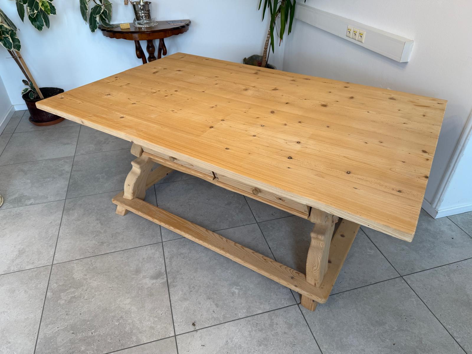 Uriger Jogltisch Bauerntisch Naturholz Fichte Hüttentisch 190 x 120 G1738