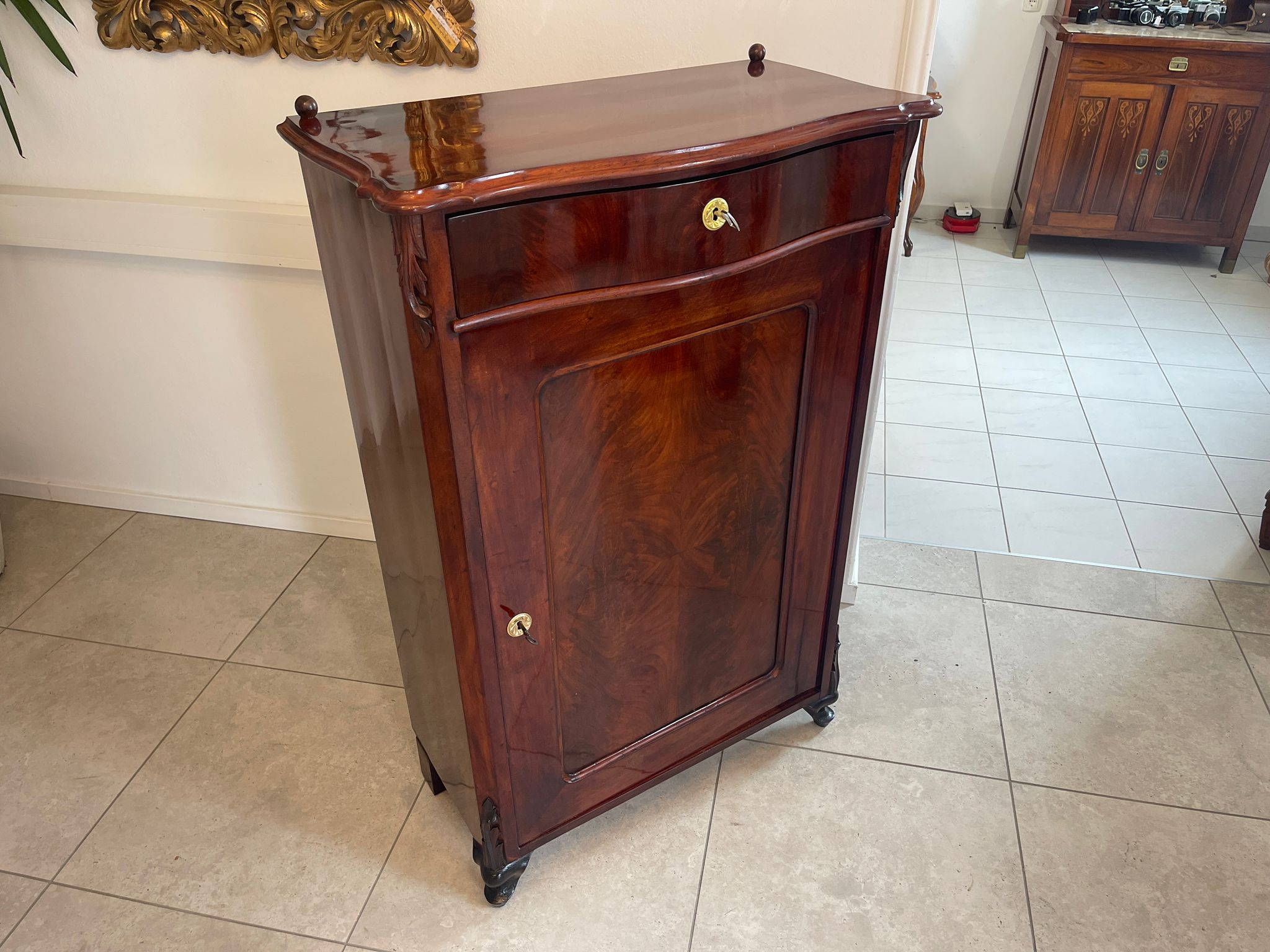 Spätbiedermeier Vertiko Halbschrank Antiqutität Rarität G1614