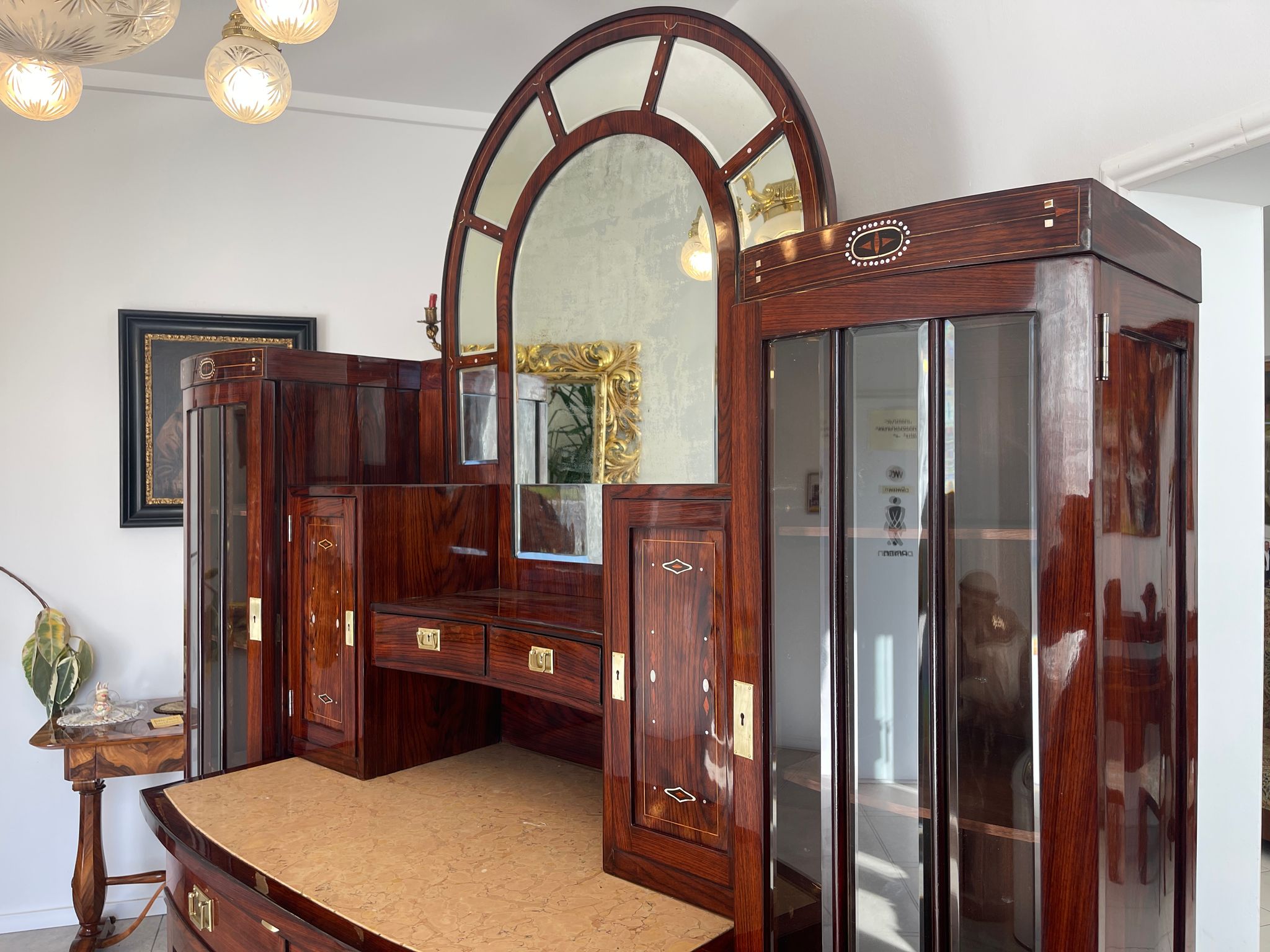 Sale Restauriertes Jugendstil Designerbuffet Bibliotheksschrank Antiquität G1379