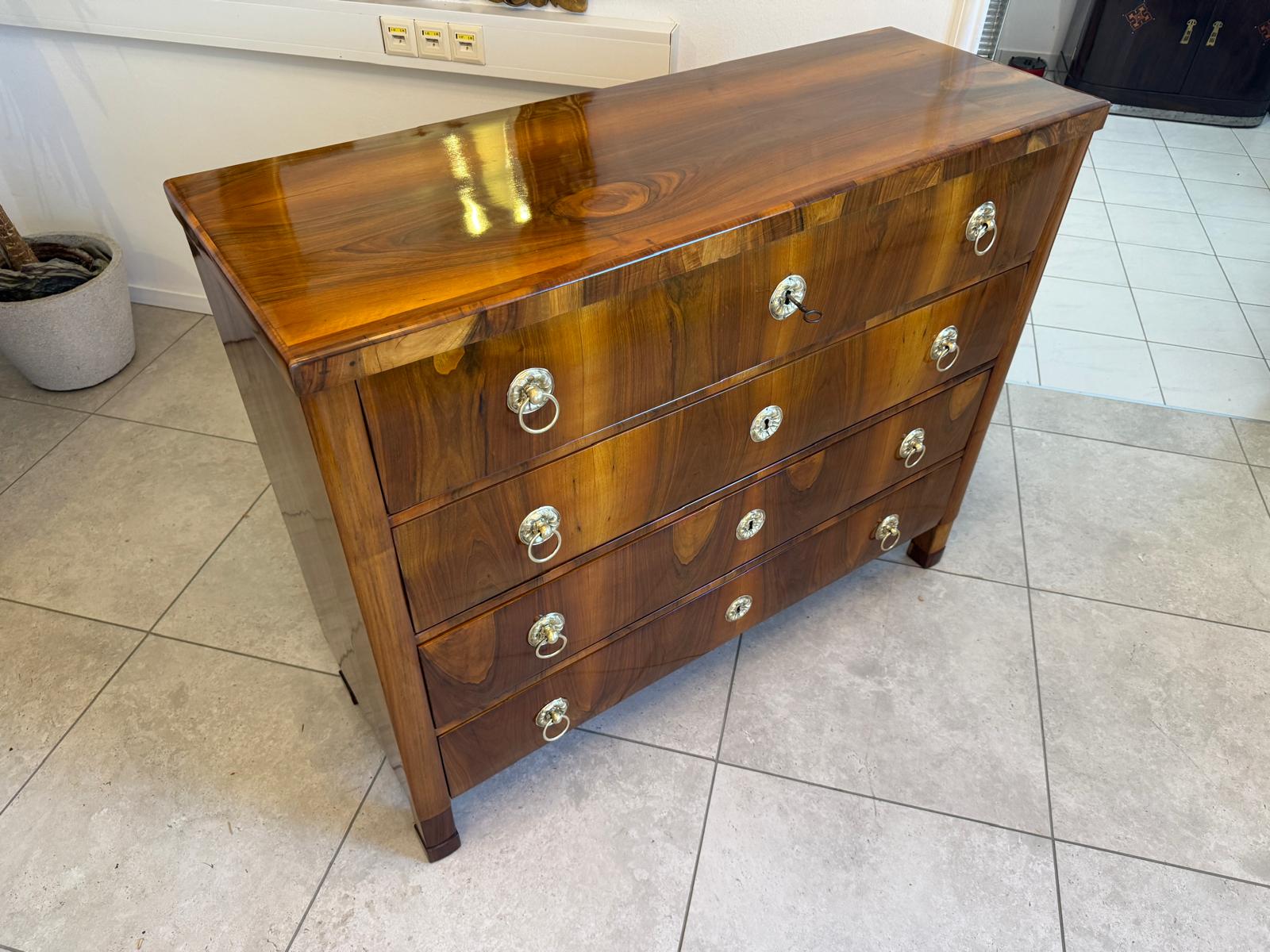 Biedermeier Kommode Ladenkommode Nussholz Antiquität Restauriert D2763