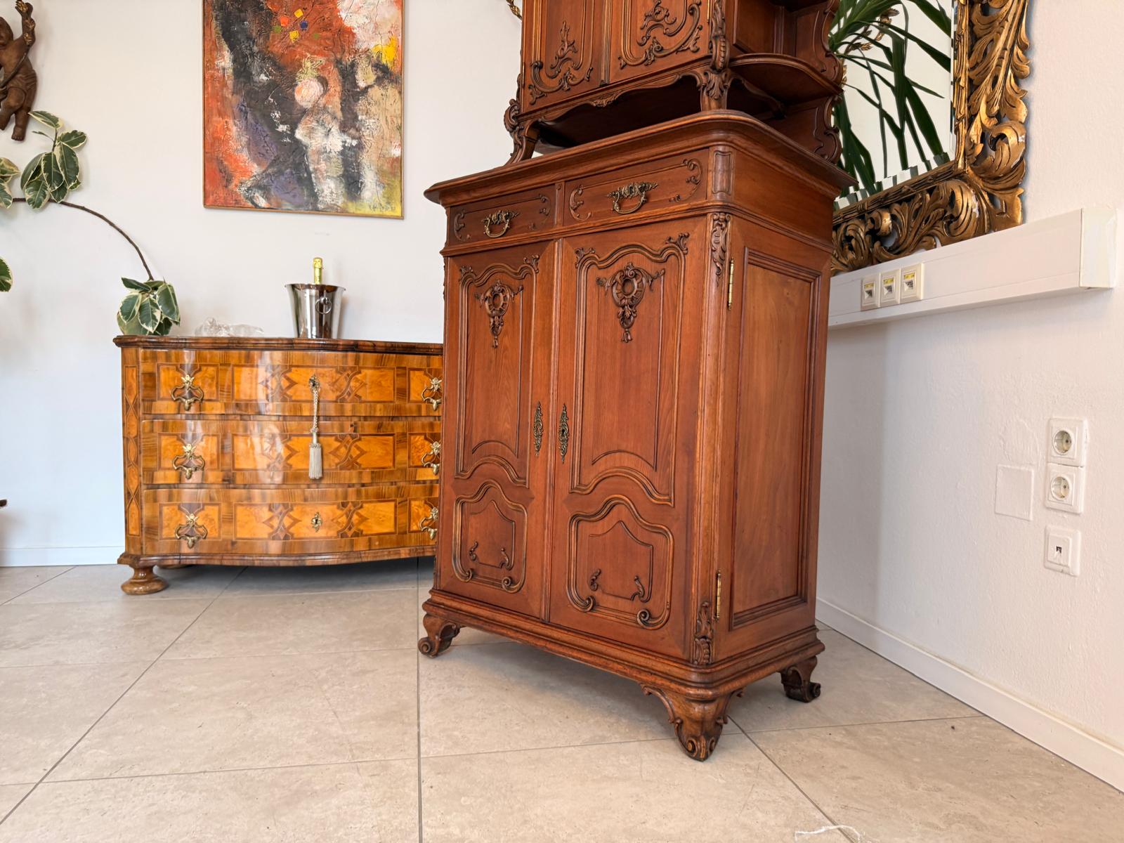 SALE Pfeiferlbarock Aufsatzbuffet Altarschrank Aufsatzschrank Eichenholz  D2663