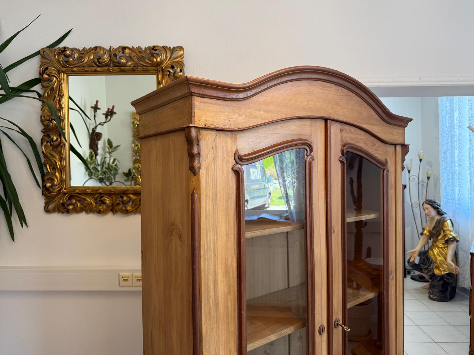 Originale Vitrine Glasvitrine Bücherschrank Bauernvitrine Antik Bauernkasten G1933