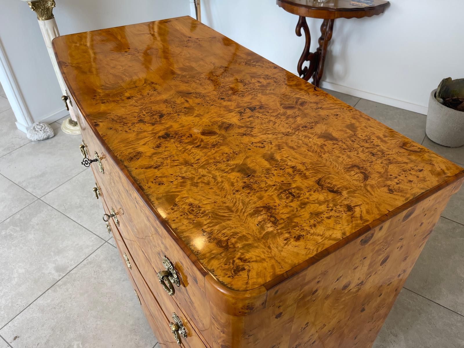 Restaurierte Biedermeier Schreibkommode Sekretär Pappelholz Antiquität G1747