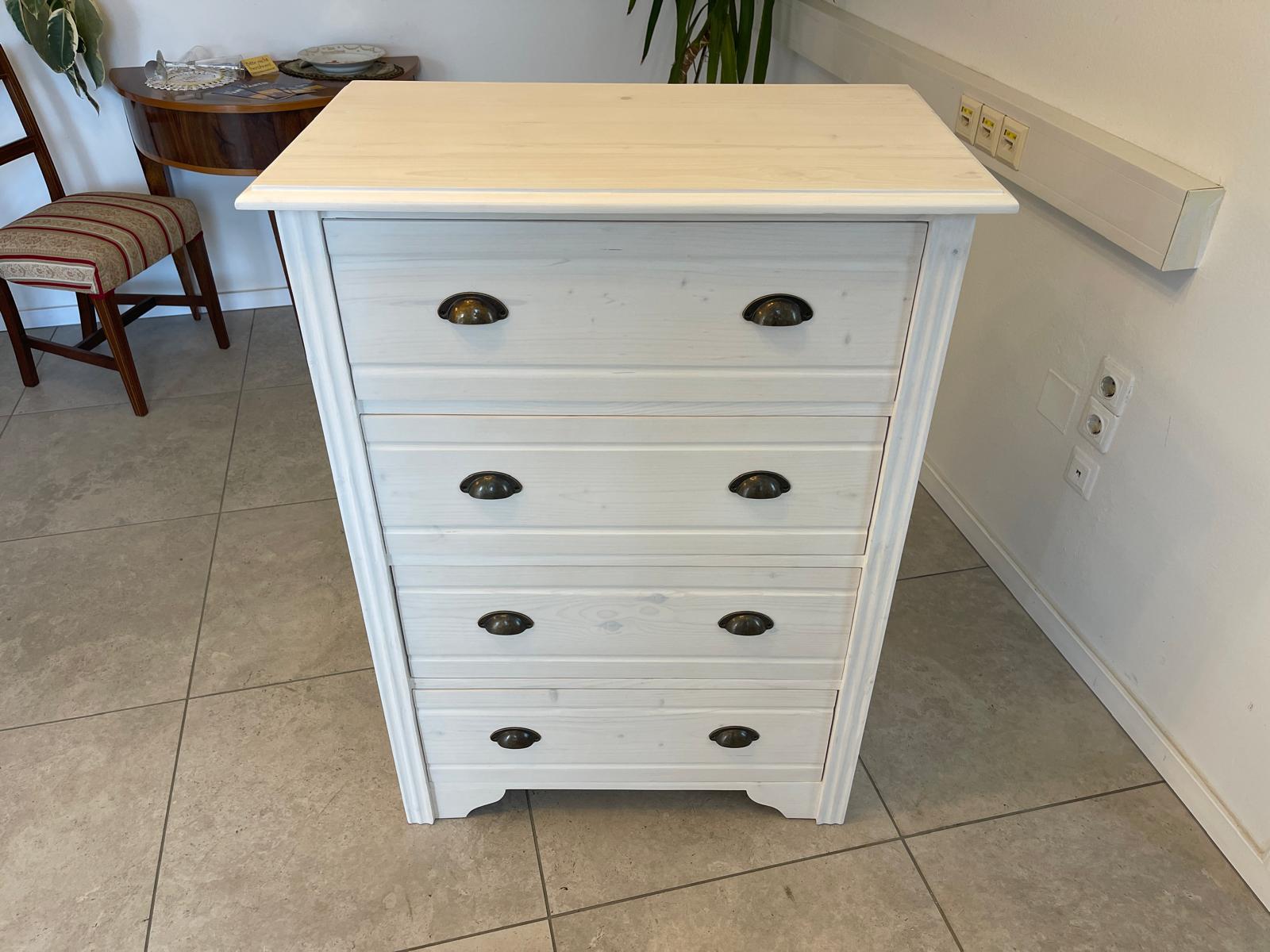 Bäuerliche Anrichte Sideboard Kommode Naturholz Fichtenholz Weiss G1074