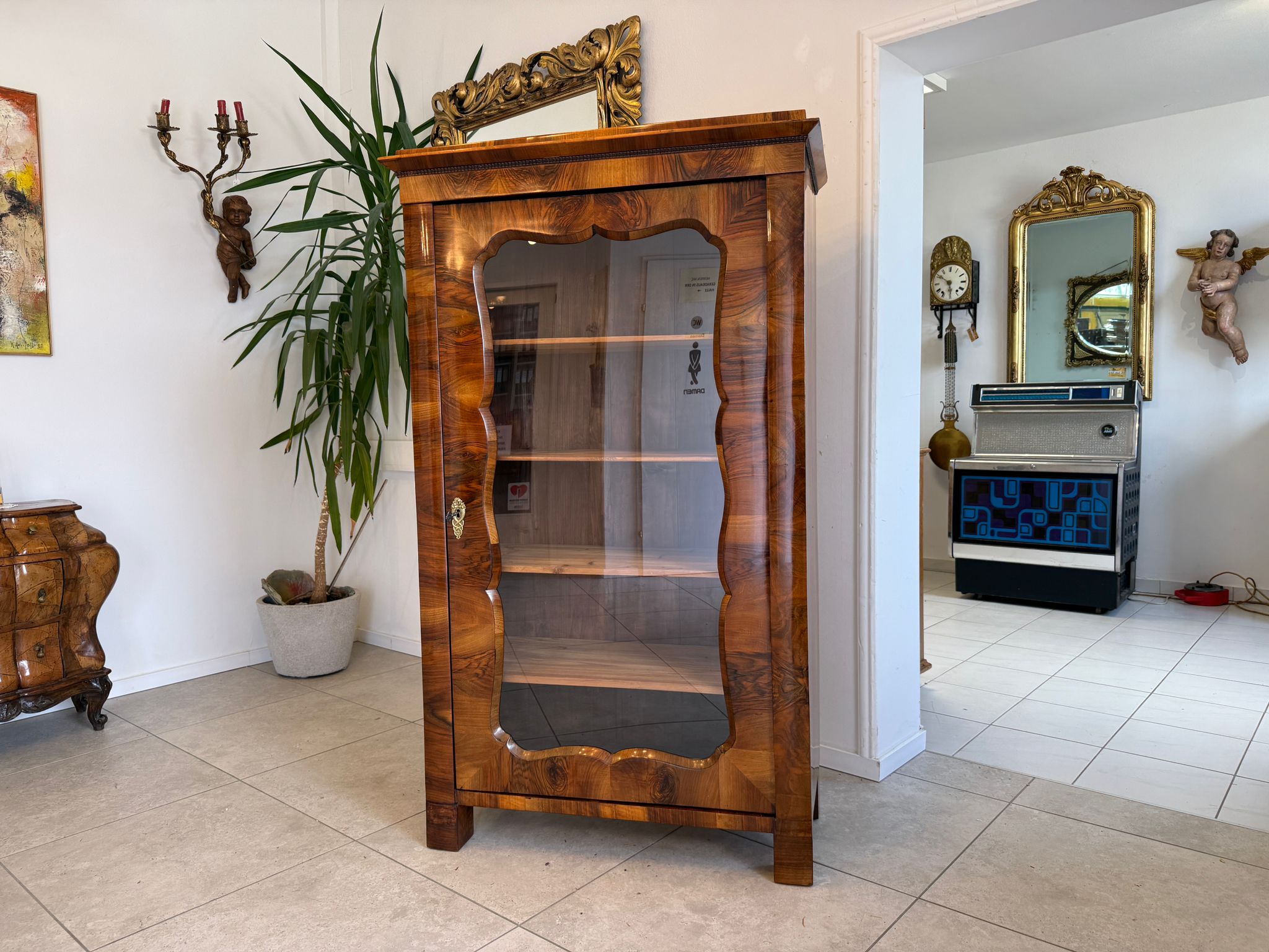 Antike Antiquität Spät Biedermeier Vitrine Bücherschrank Antiquität D1189