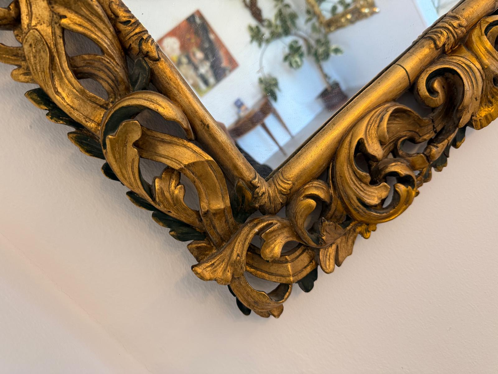 SALE Florentiner Spiegel Akanthusblattschnitzkunst Holzschnitzerei G2173